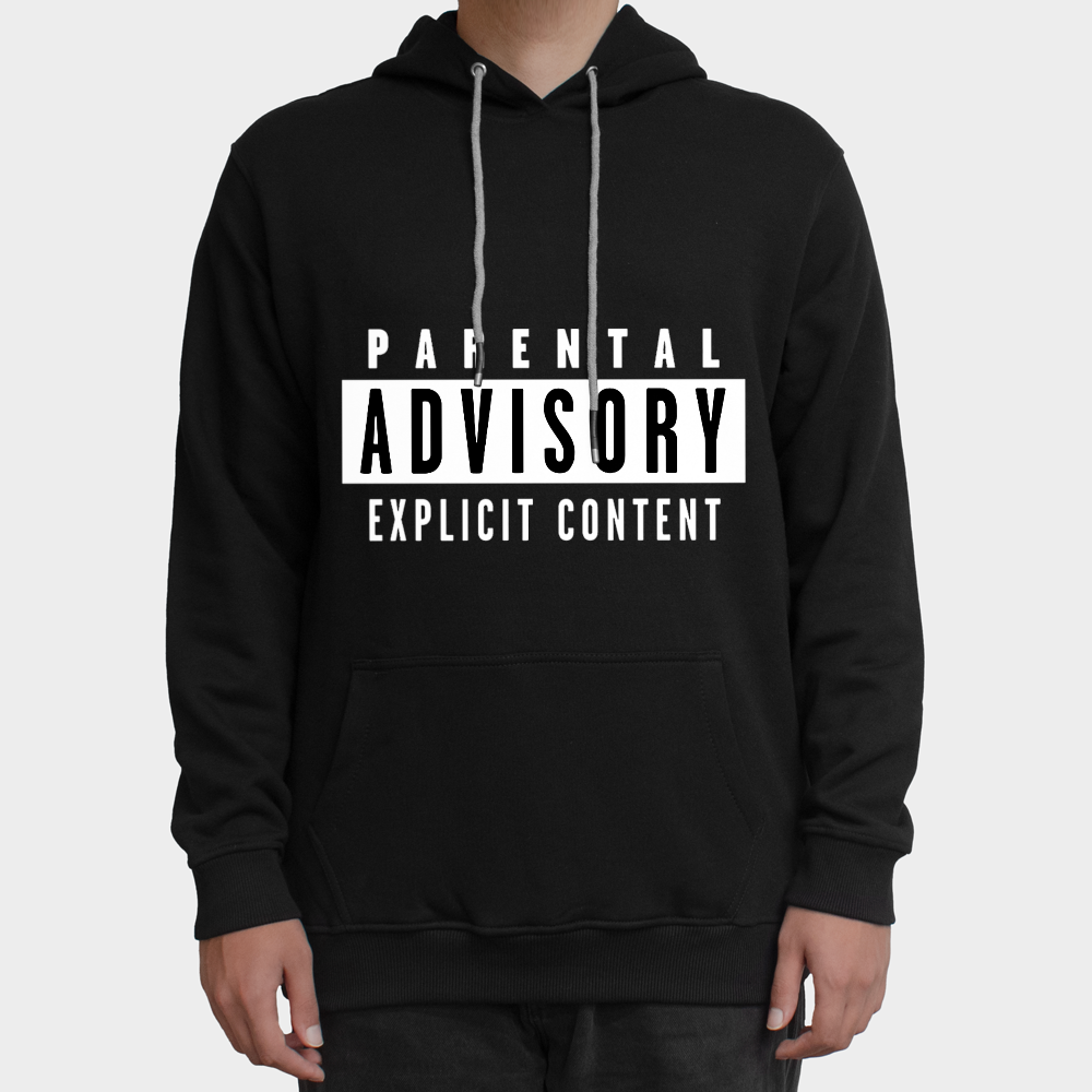 هودی سه نخ Parental Advisoryنمای روبرو ۱ - رنگ مشکی2