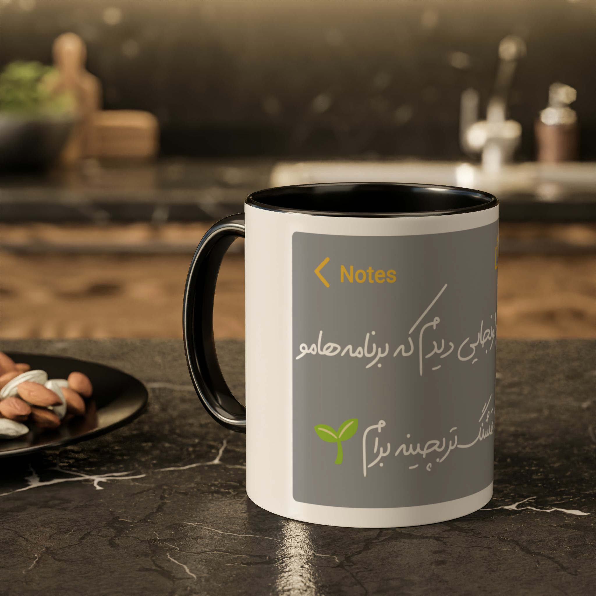 ماگ دسته قلبیزمینه ۲ - رنگ مشکی2