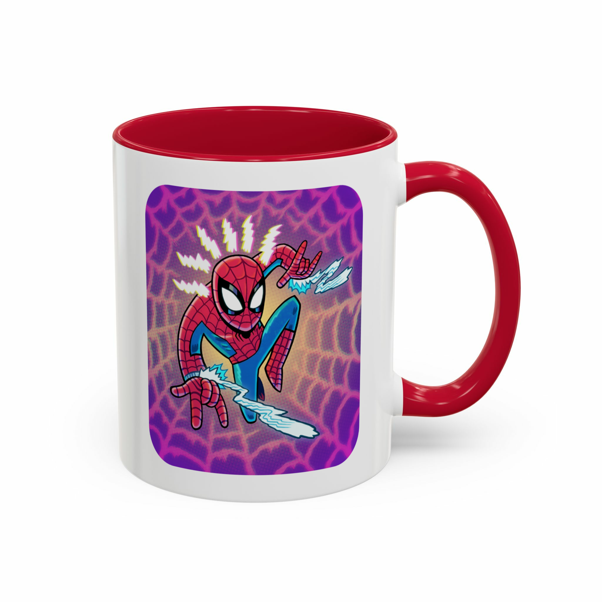 ماگ { مردان عنکبوتی } پیتر و مایلزنمای راست - رنگ قرمز0