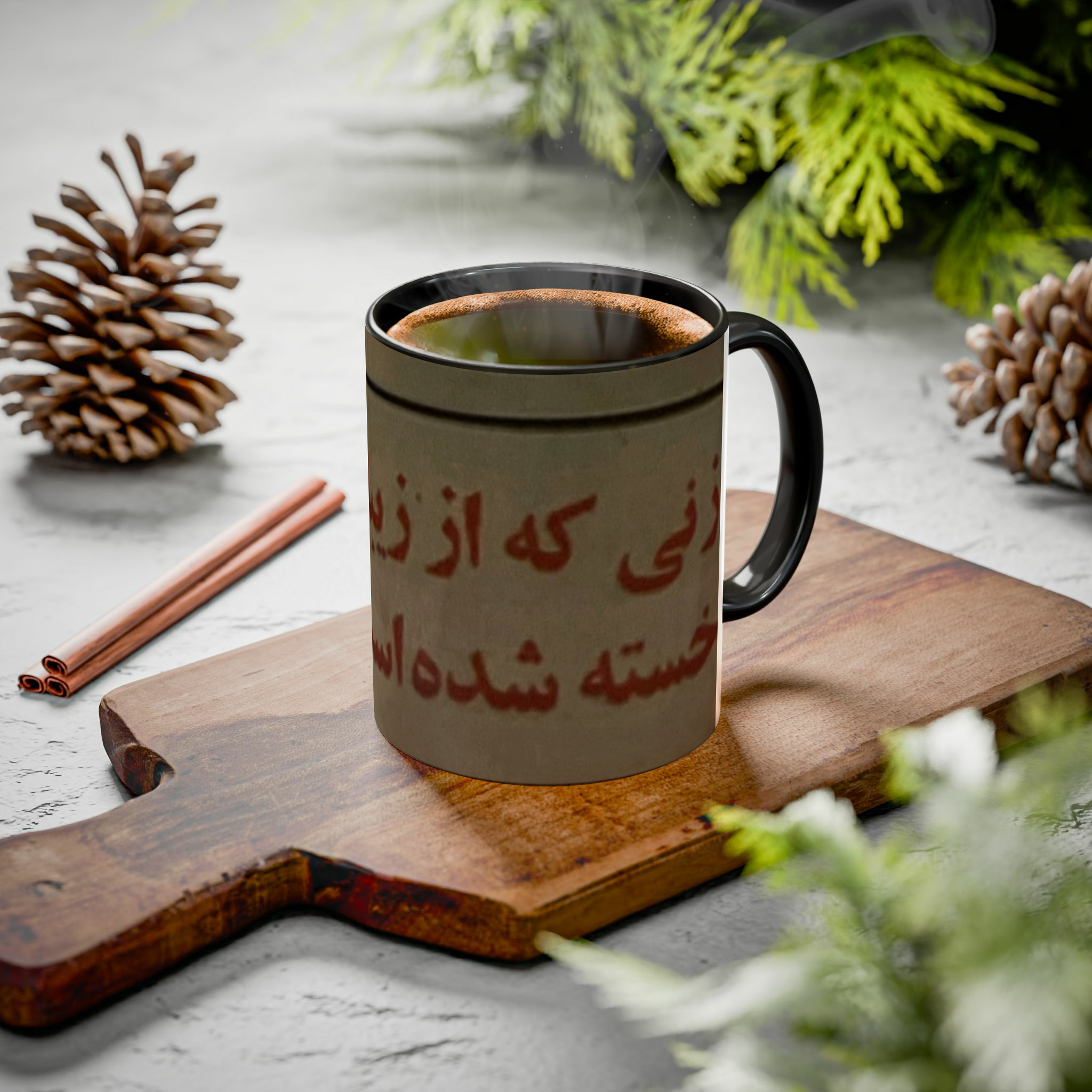 ماگ طرح دختر زیبازمینه ۱ - رنگ مشکی1