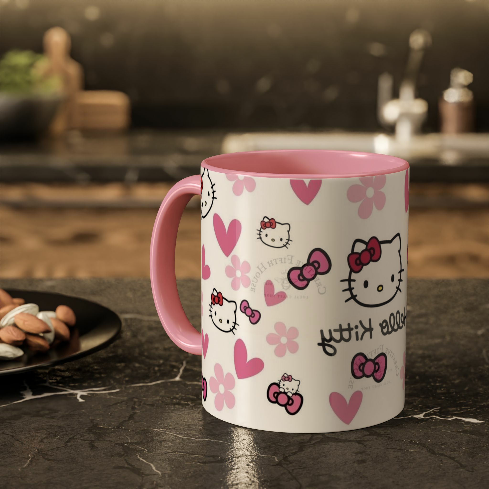 ماگ هلو کیتیزمینه ۲ - رنگ صورتی2