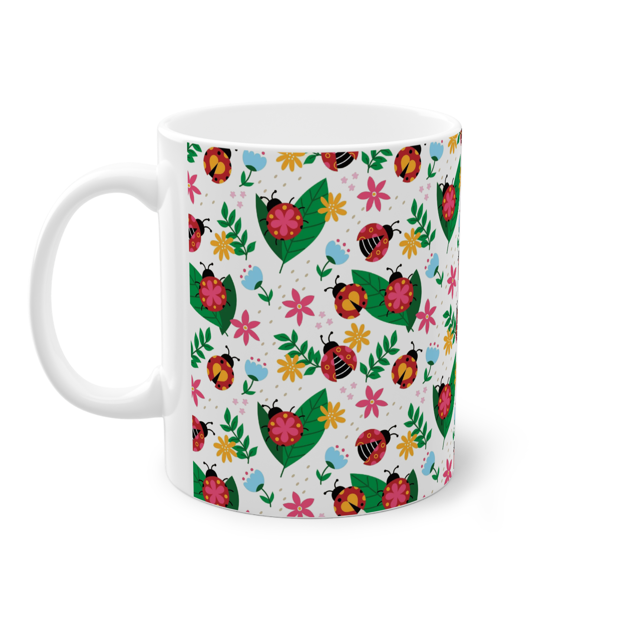 ماگ سرامیک پترن کارتونی کفشدوزکنمای چپ1