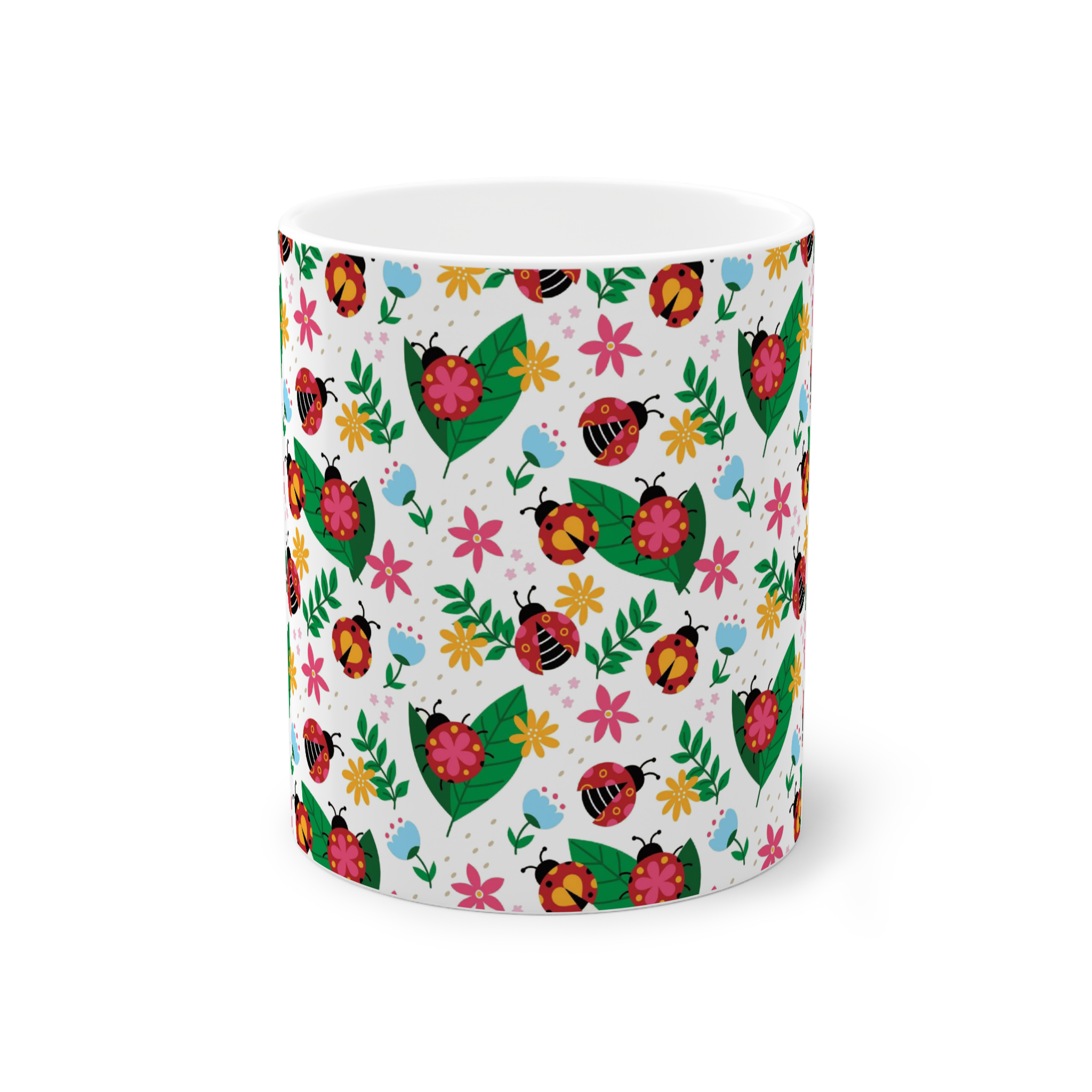 ماگ سرامیک پترن کارتونی کفشدوزکنمای روبرو3