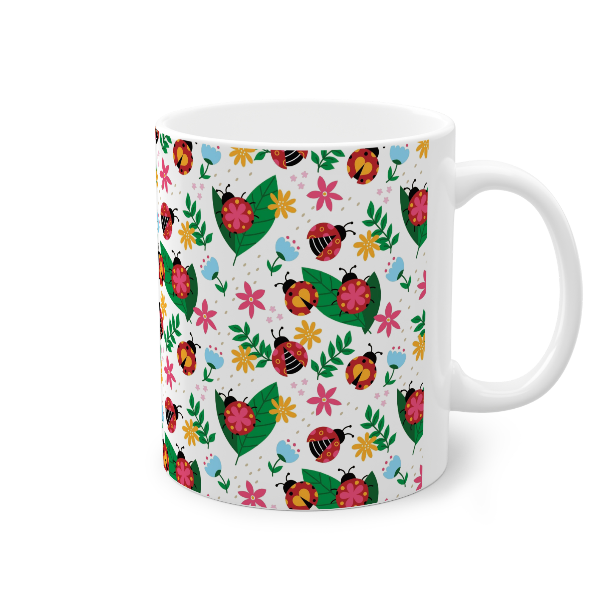 ماگ سرامیک پترن کارتونی کفشدوزکنمای راست0