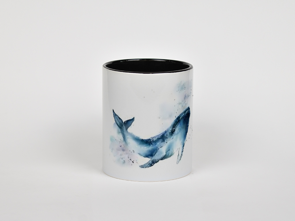 ماگ نهنگ آبینمای روبرو  - رنگ مشکی0