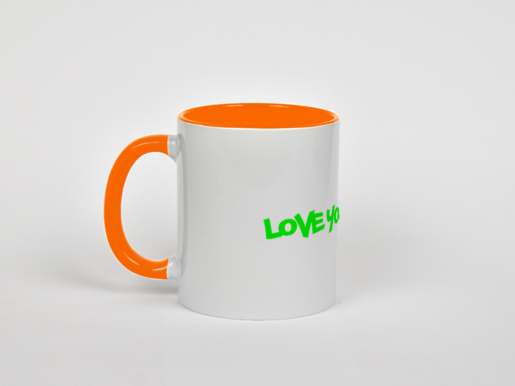 Love mugنمای چپ - رنگ نارنجی3