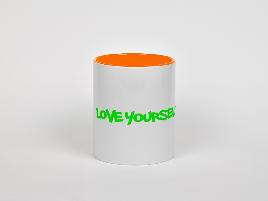 Love mugنمای روبرو - رنگ نارنجی1