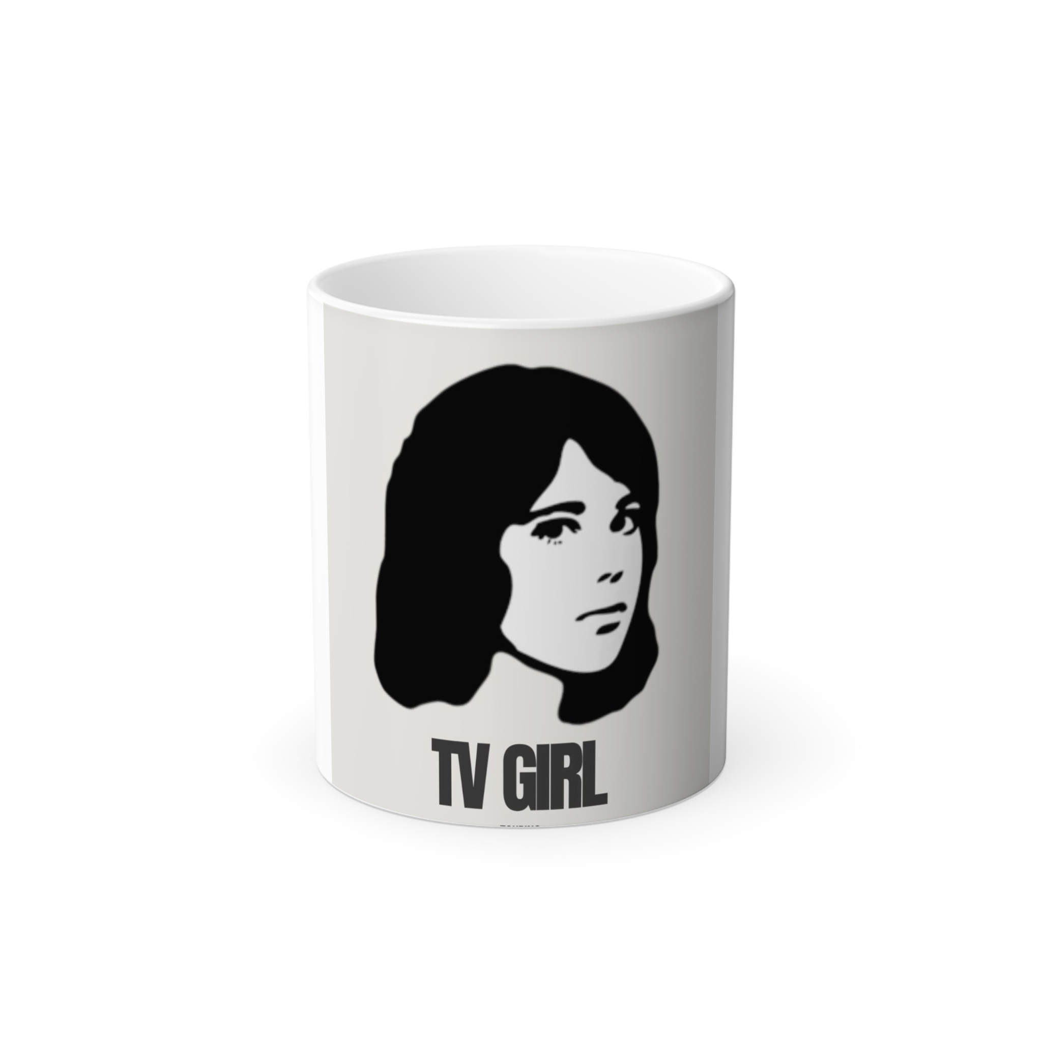 ماگ حرارتی تی وی گرل (TV girl)نمای روبرو - رنگ سفید3