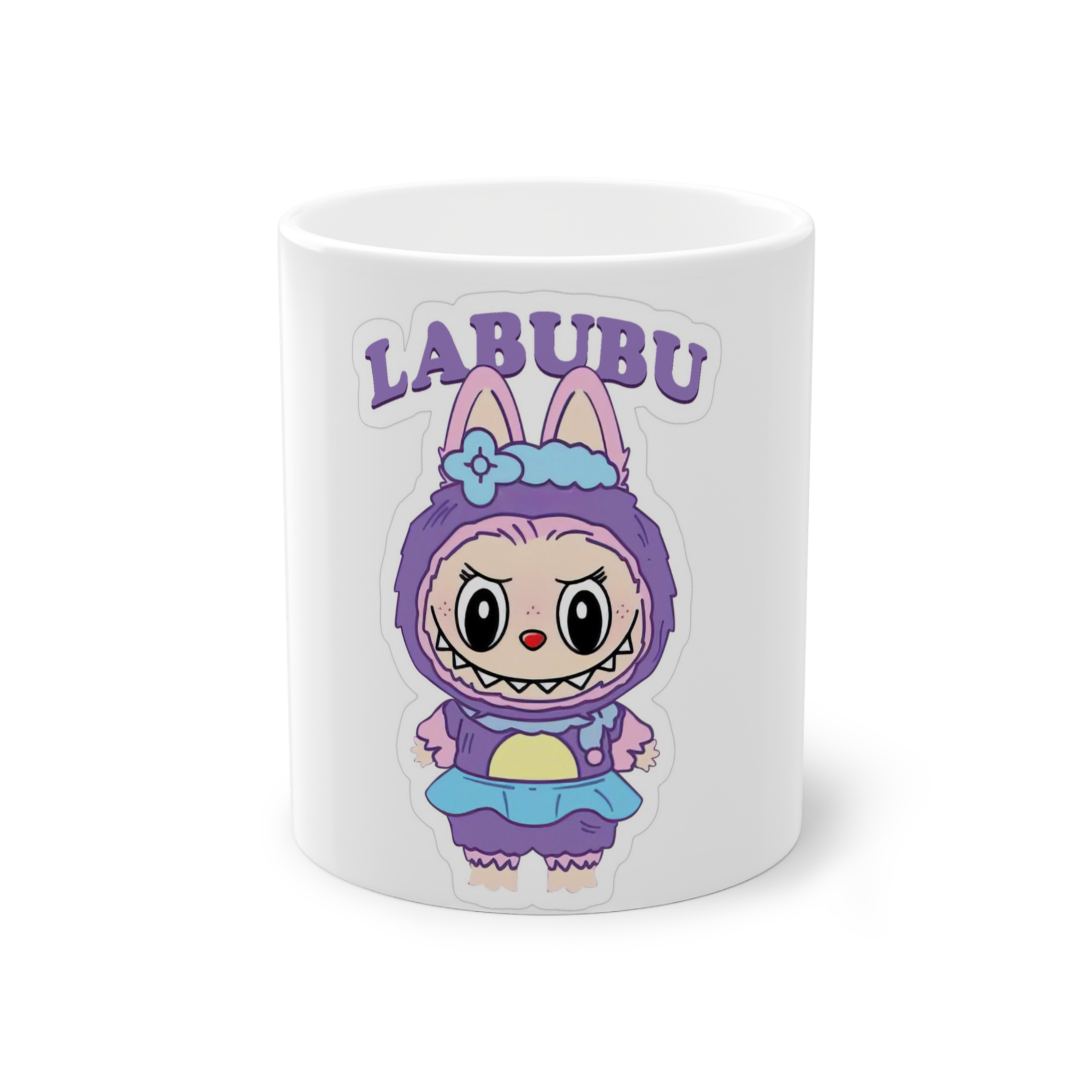 ماگ طرح labubu بنفشنمای روبرو1