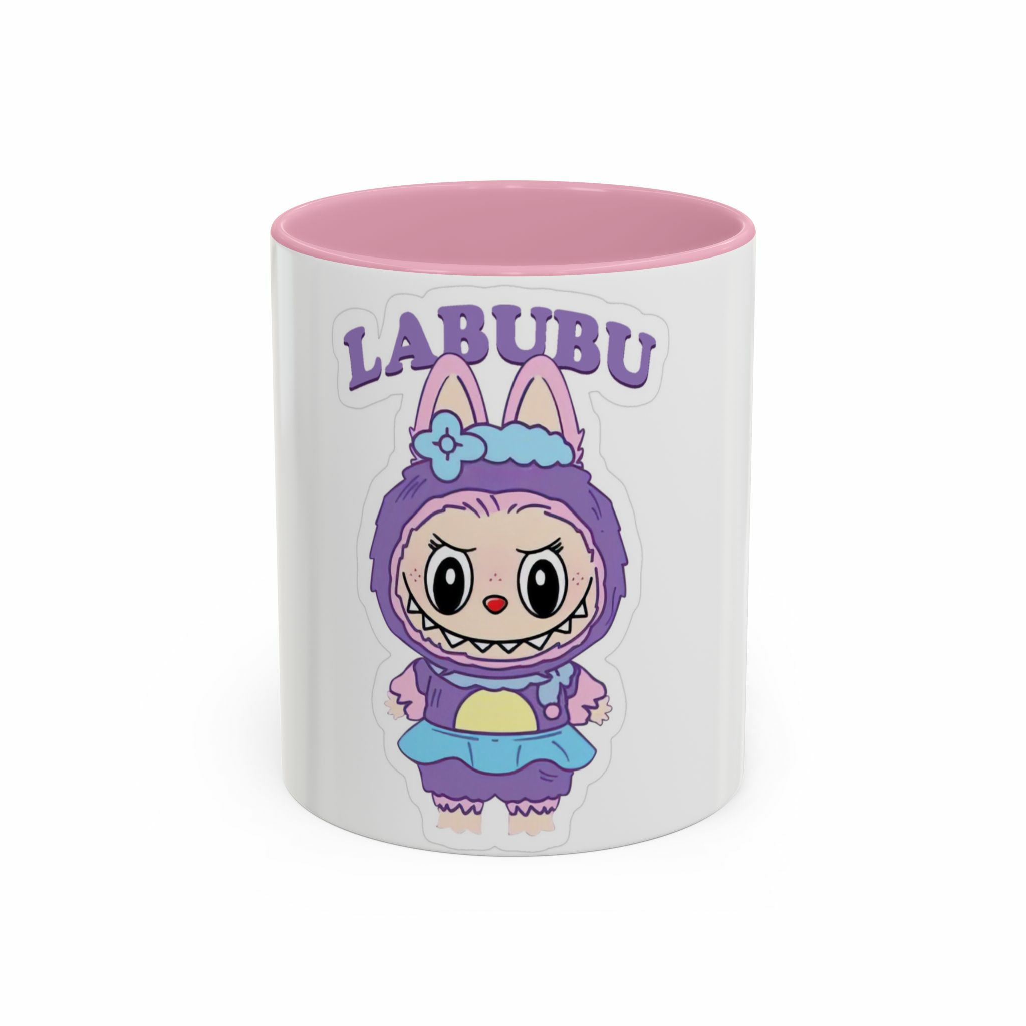 ماگ طرح labubu صورتینمای روبرو - رنگ صورتی