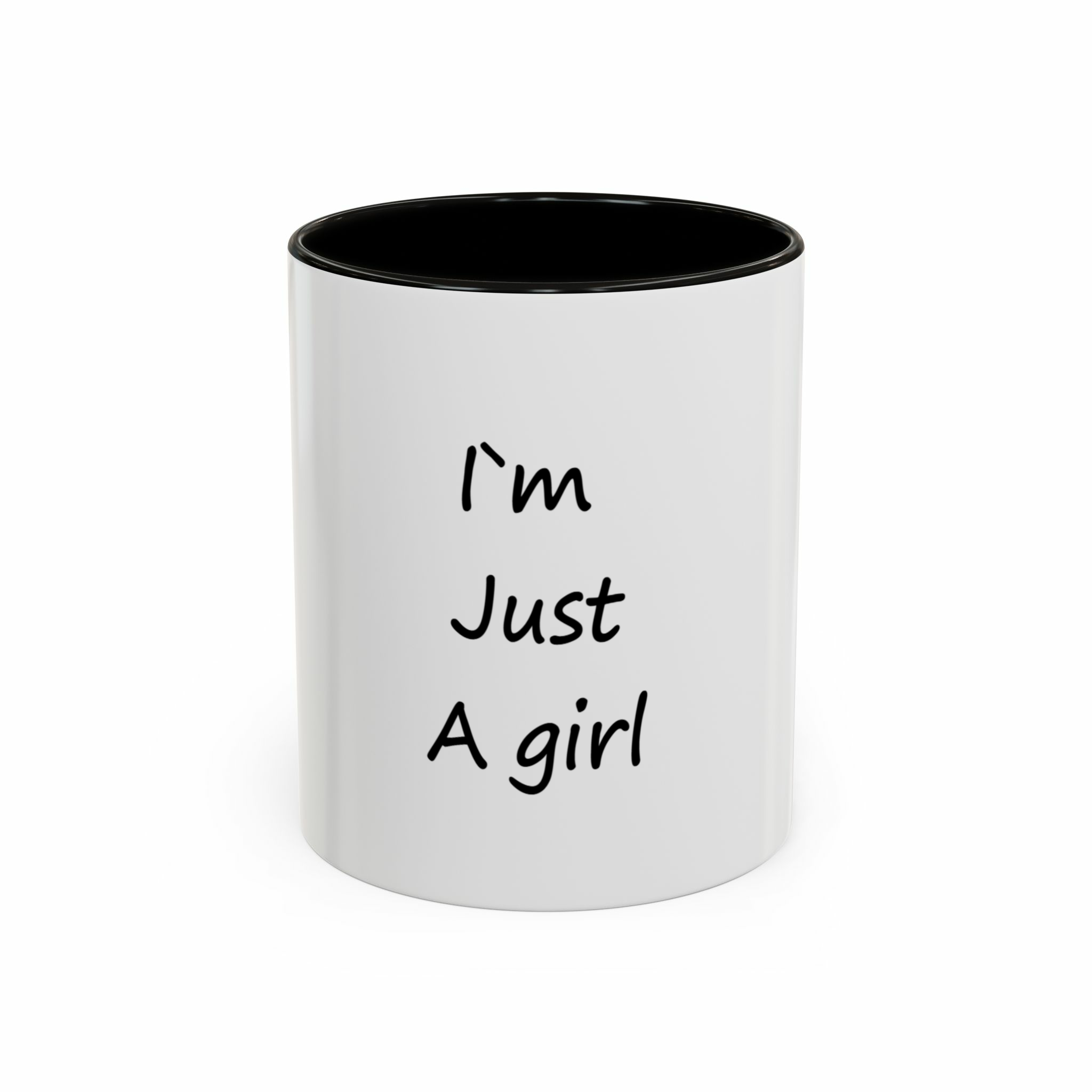ماگ I`m Just A girlنمای روبرو  - رنگ مشکی