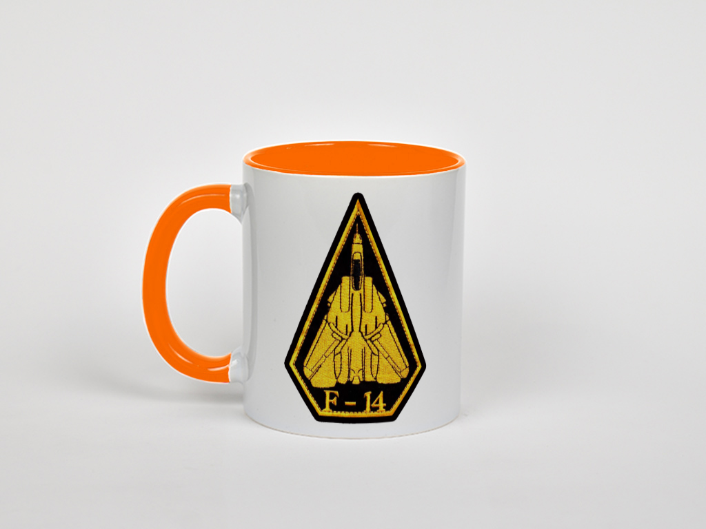 ماگ طرح پچ های سینه جنگنده اف۱۴ تامکتنمای چپ - رنگ نارنجی3