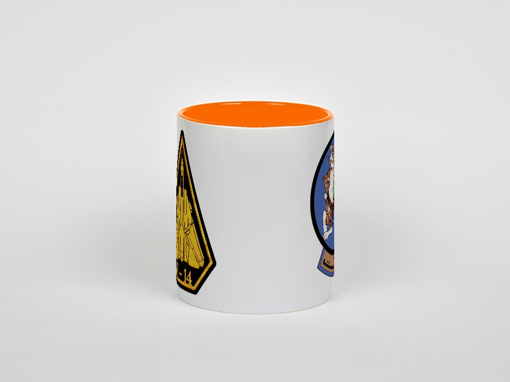 ماگ طرح پچ های سینه جنگنده اف۱۴ تامکتنمای روبرو - رنگ نارنجی1