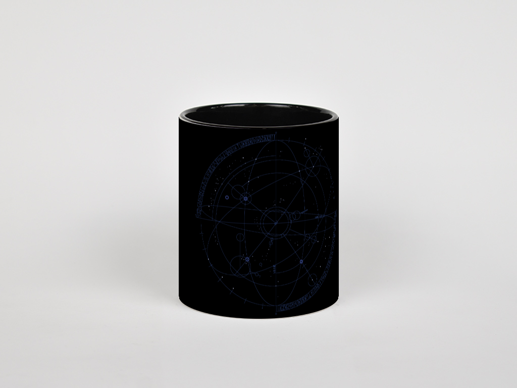 ماگ طرح galaxyنمای روبرو - رنگ مشکی