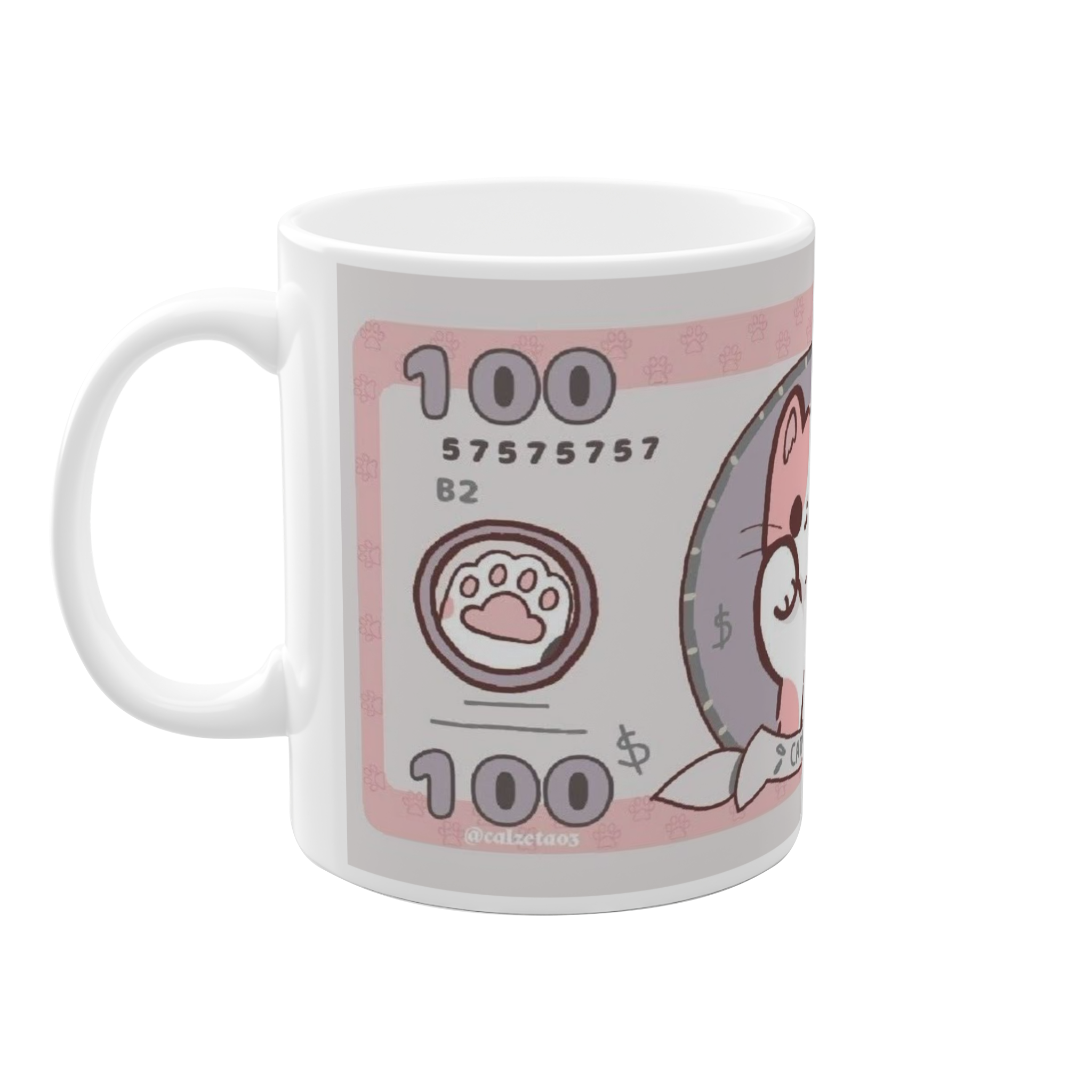 ماگ ساده طرح Cat Money 💸🐱نمای چپ3