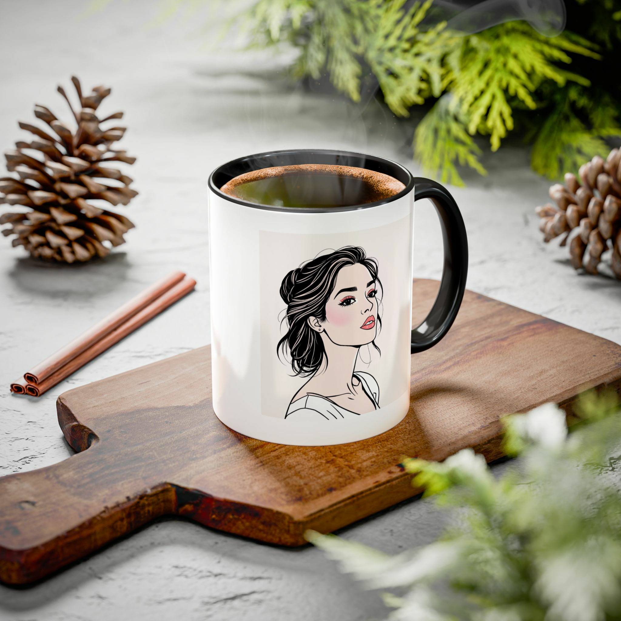 لیوان ماگ دخترونه👧🏻🥰زمینه ۱ - رنگ مشکی5