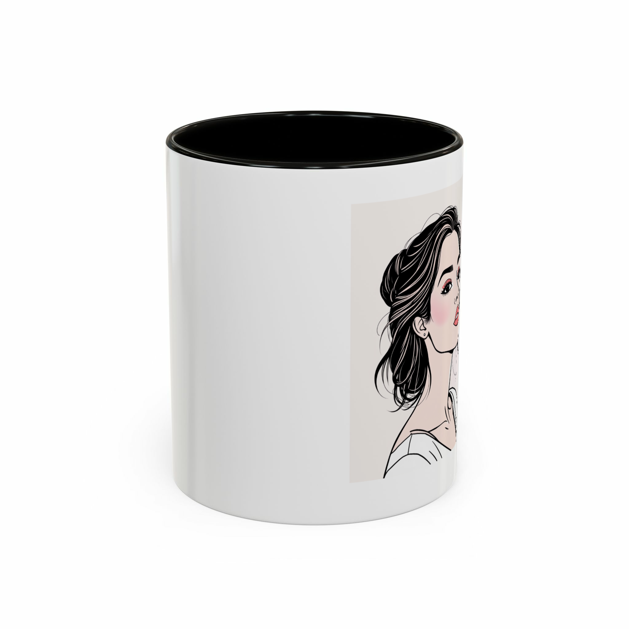 لیوان ماگ دخترونه👧🏻🥰نمای روبرو  - رنگ مشکی1