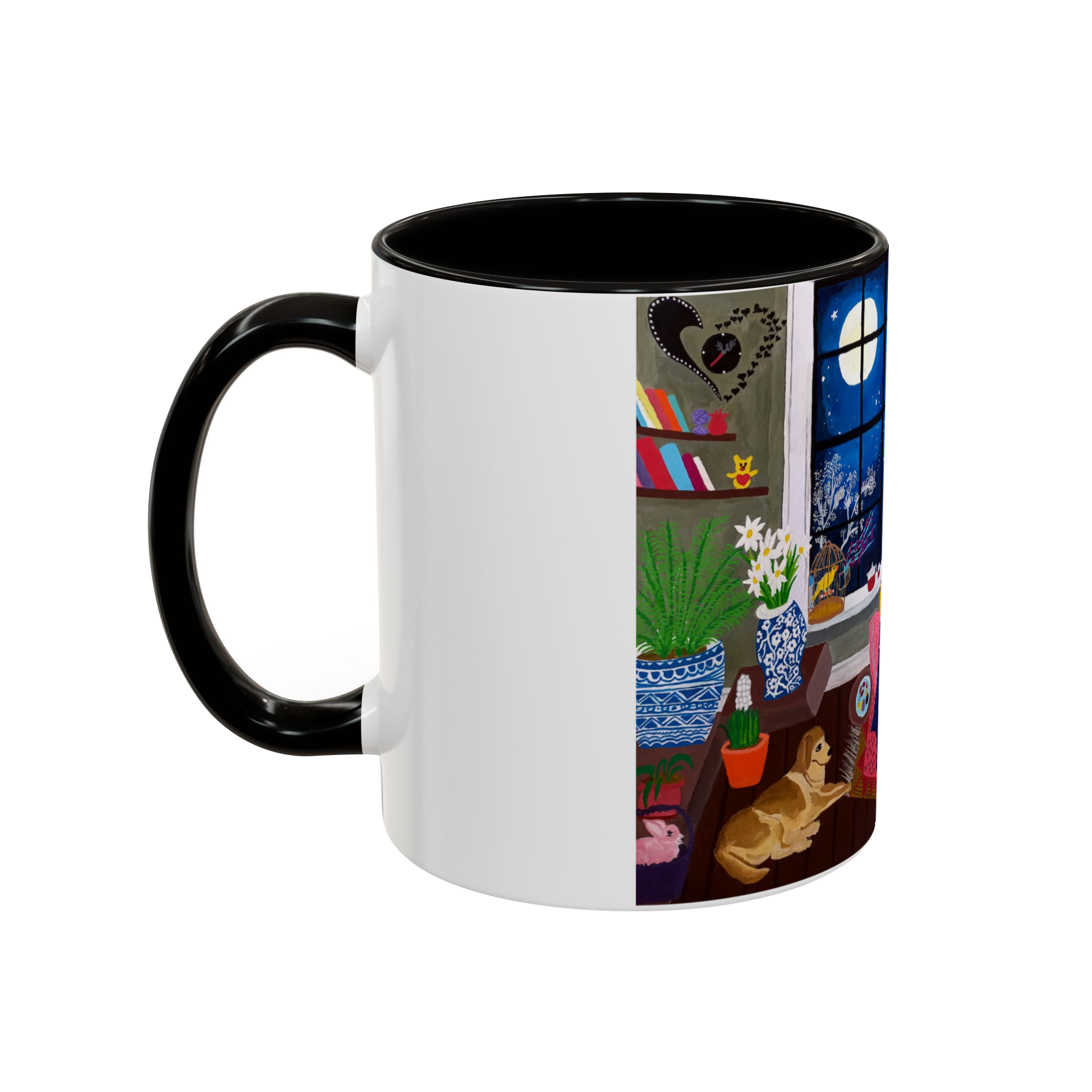 لیوان ماگ نقاشی خودم  که به مسابقه بین المللی فرستاده شده✨️نمای چپ - رنگ مشکی4