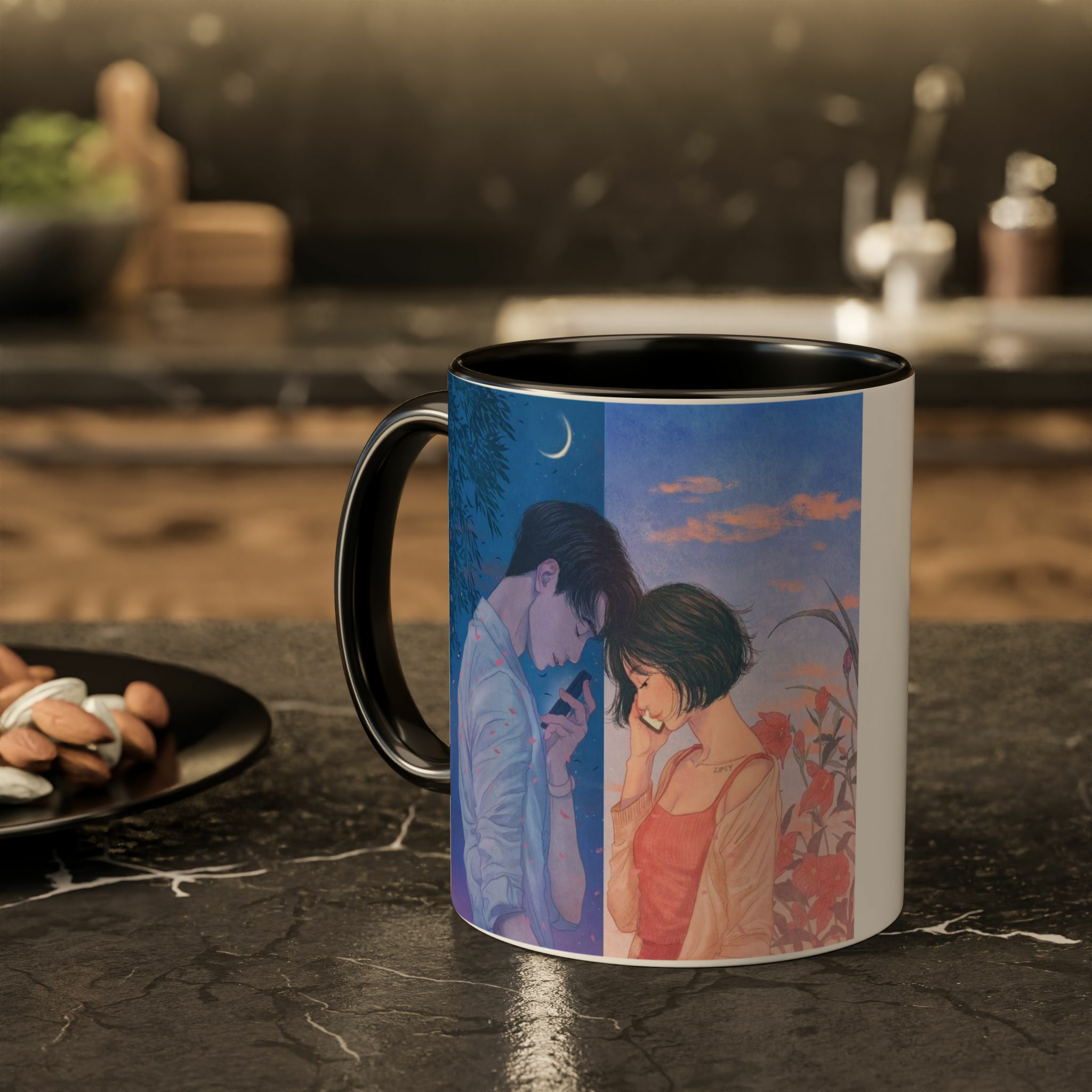 لیوان ماگ عاشقانه های دونفره👩🏻❤️👨🏻✨️👌🏻زمینه ۲ - رنگ مشکی1