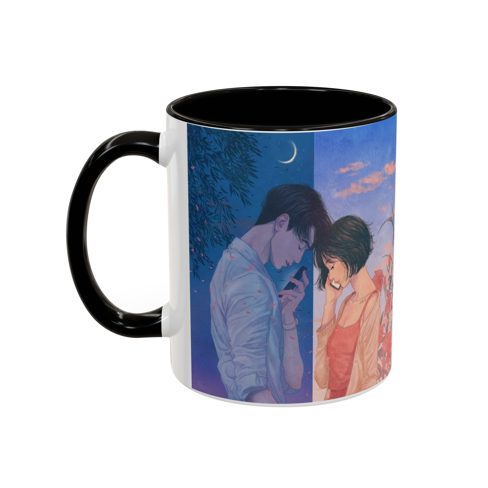 لیوان ماگ عاشقانه های دونفره👩🏻❤️👨🏻✨️👌🏻نمای چپ - رنگ مشکی5