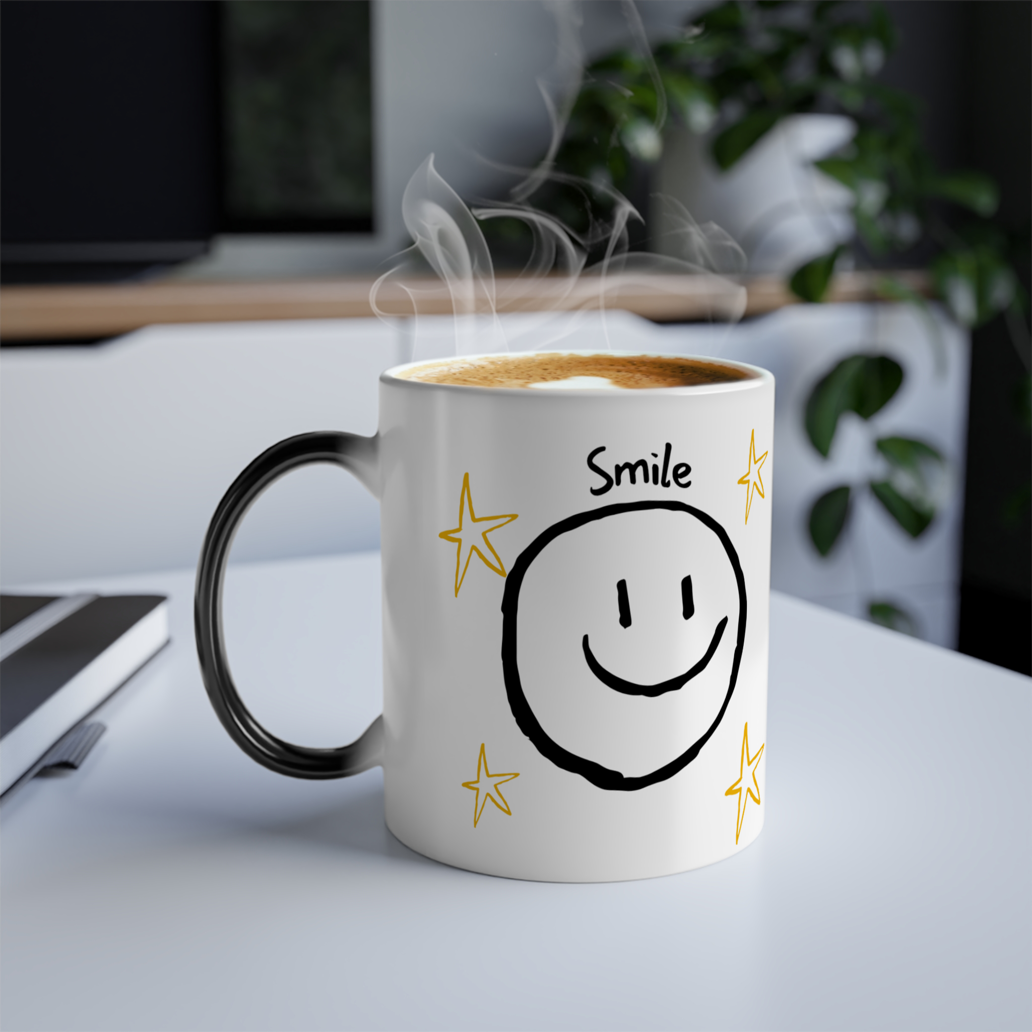 ماگ حرارتی Smile | لبخندزمینه ۱ - رنگ سفید1