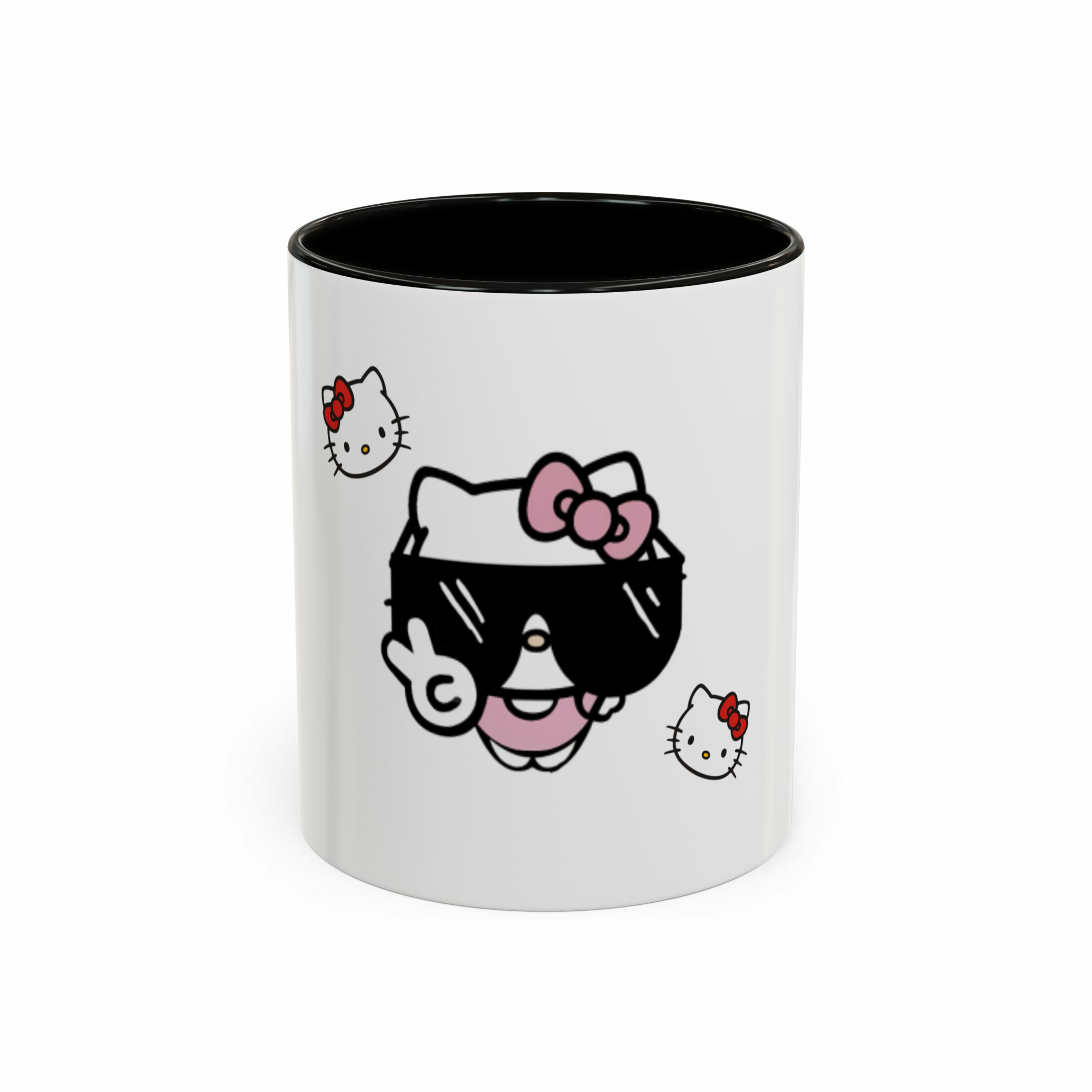 ماگ طرح hello kittyنمای روبرو  - رنگ مشکی3