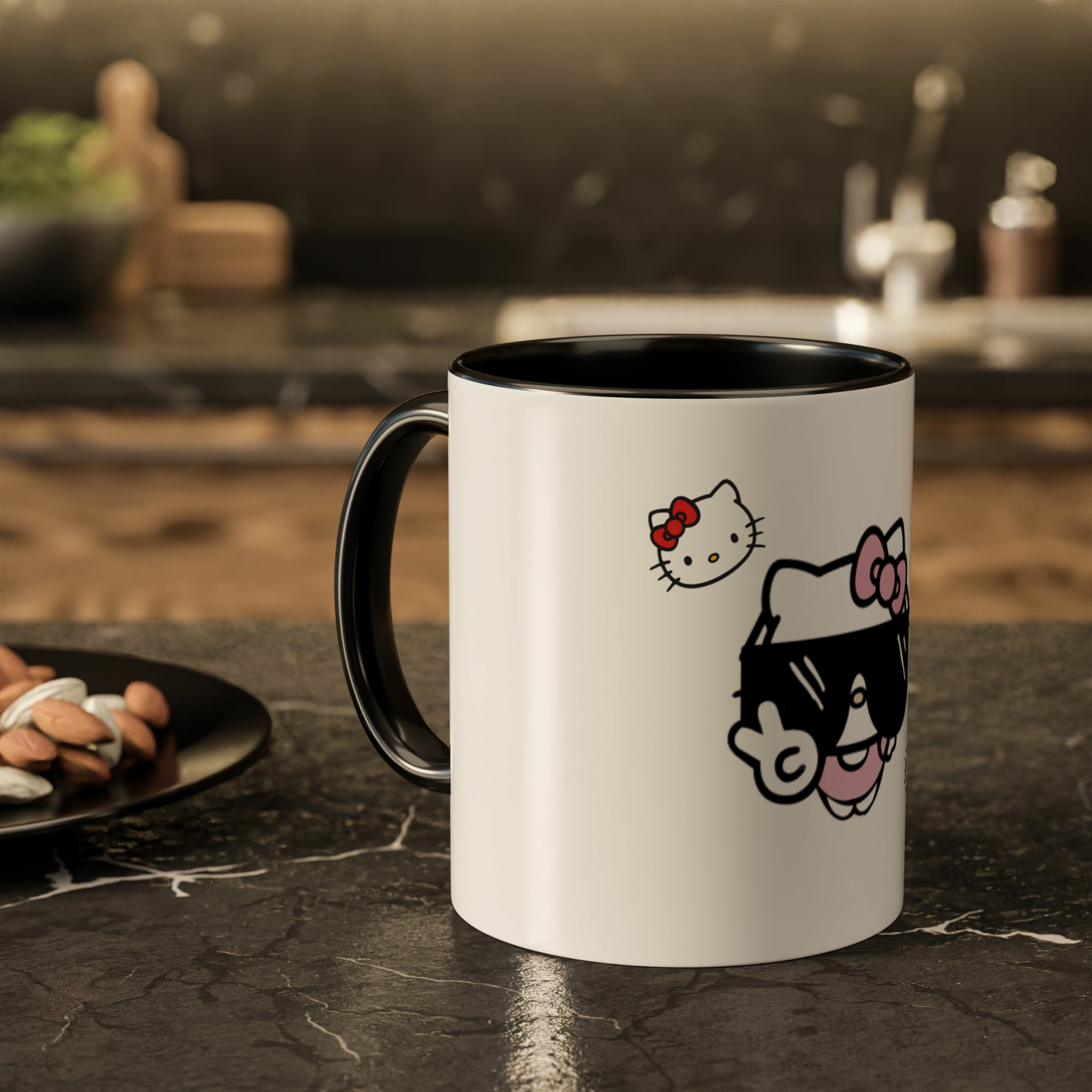 ماگ طرح hello kittyزمینه ۲ - رنگ مشکی5