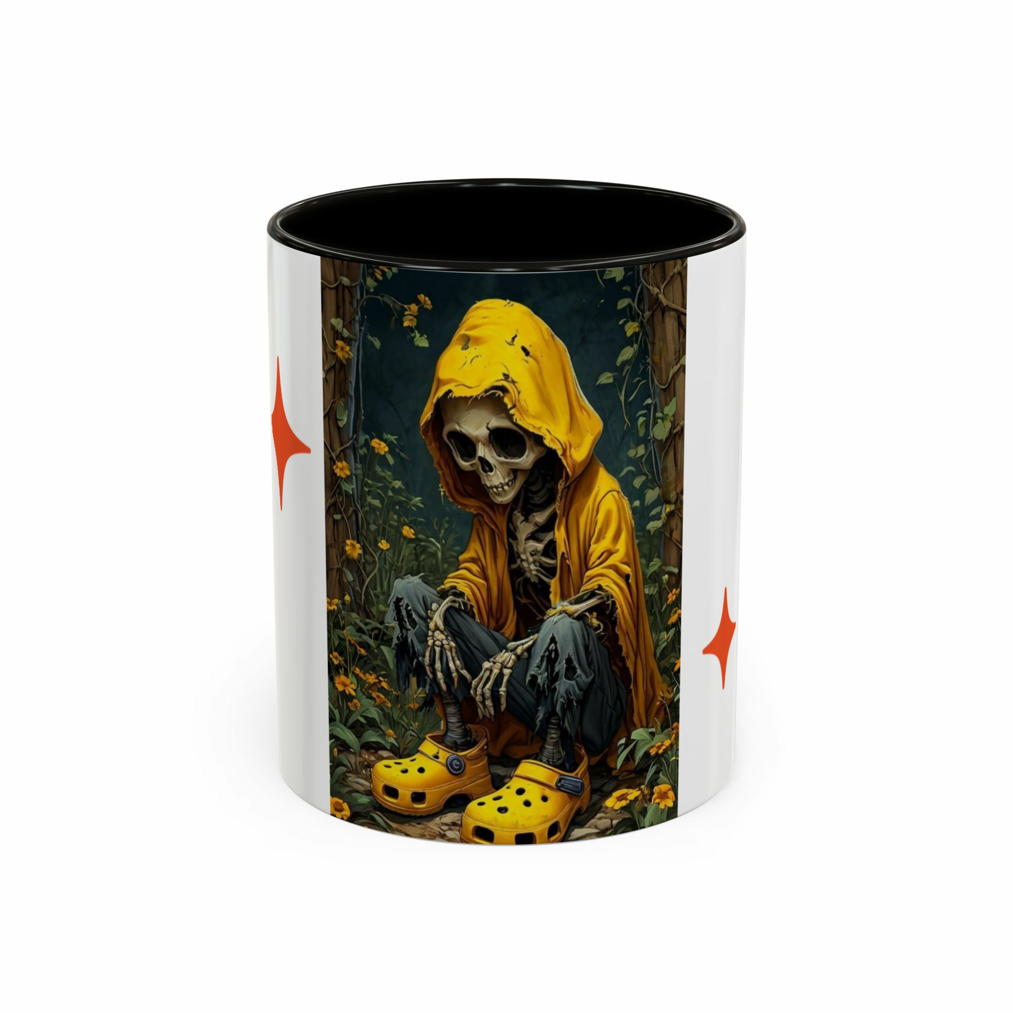 ماگ طرح اسکلننمای روبرو - رنگ مشکی3