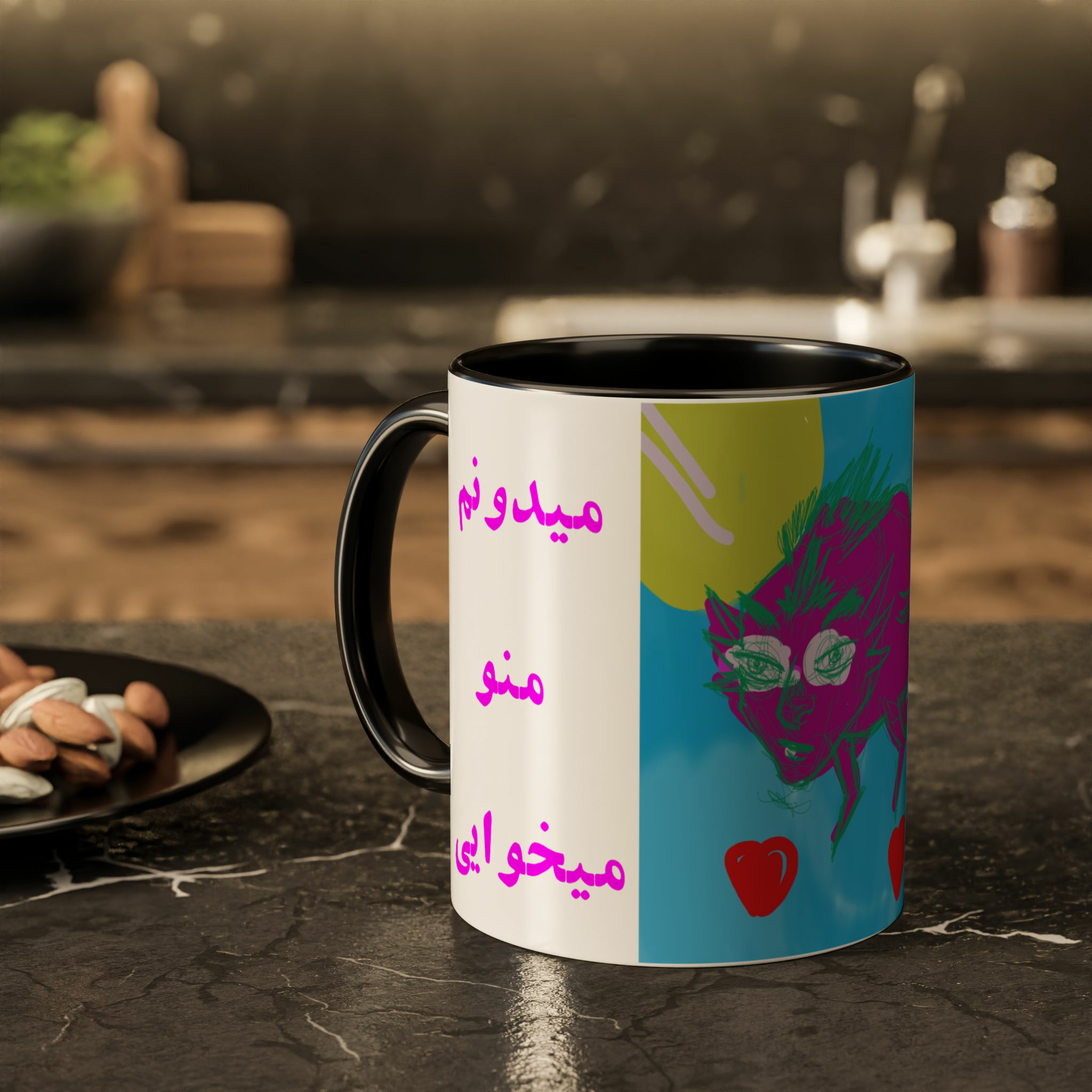 ماگ هیولای اسکچزمینه ۲ - رنگ مشکی1