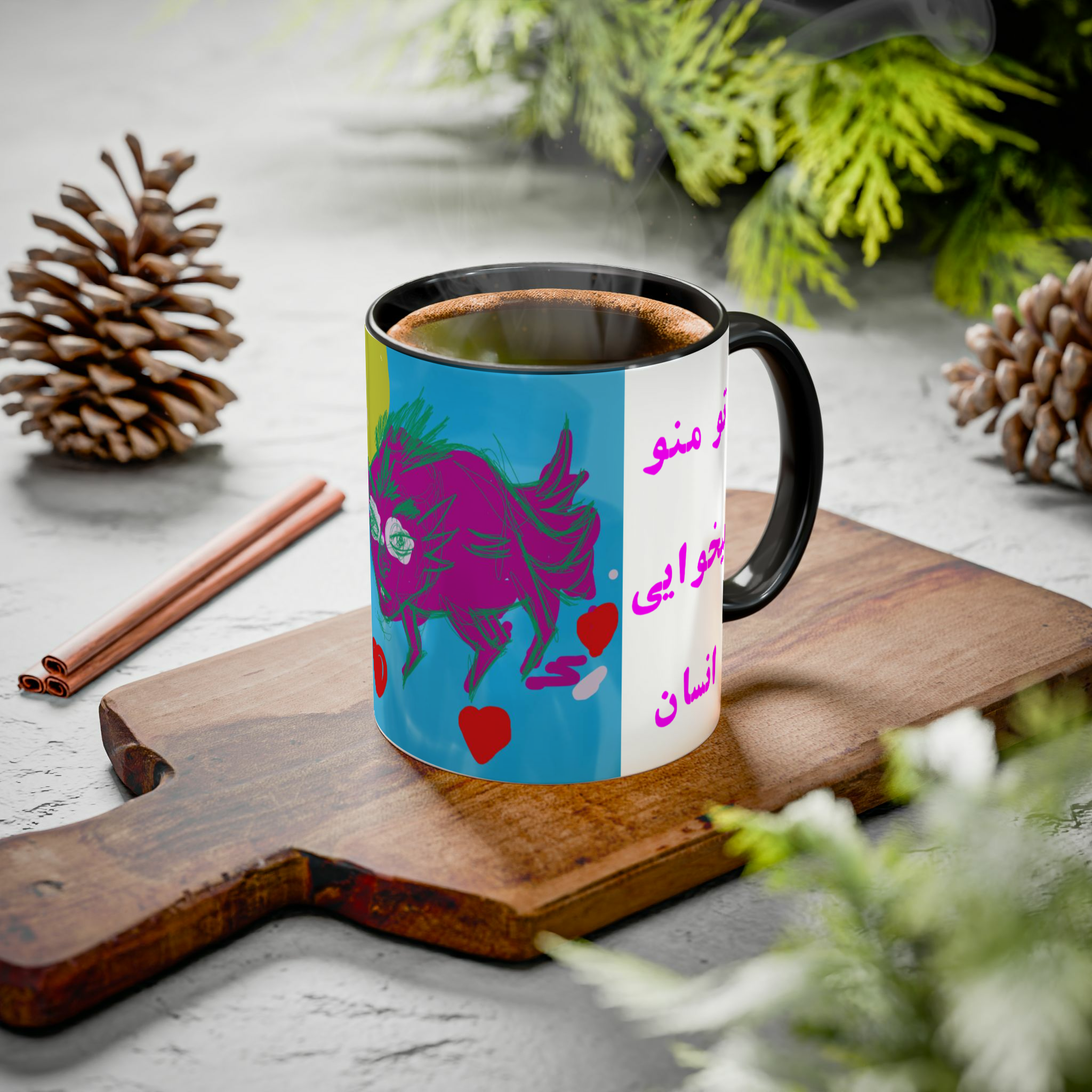ماگ هیولای اسکچزمینه ۱ - رنگ مشکی2