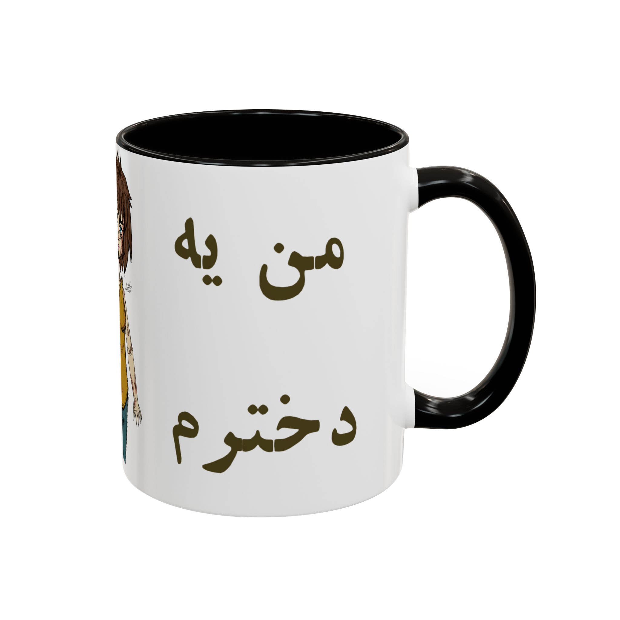 ماگ دختر گریاننمای راست  - رنگ مشکی5