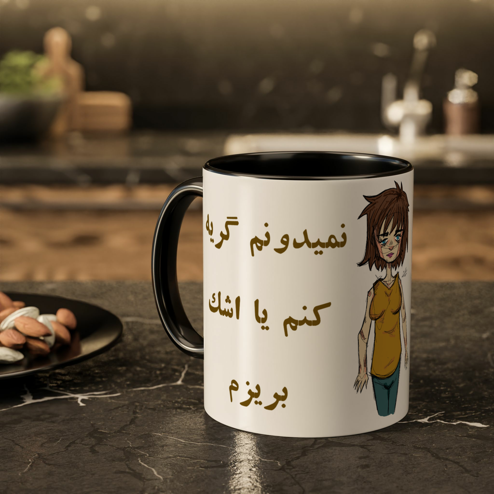 ماگ دختر گریانزمینه ۲ - رنگ مشکی1
