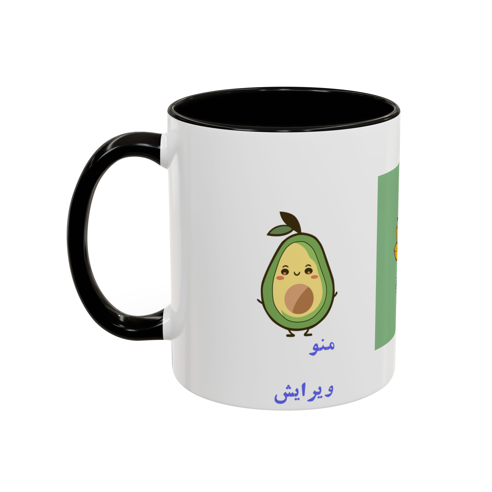 ماگ با طرح گلنمای چپ - رنگ مشکی3