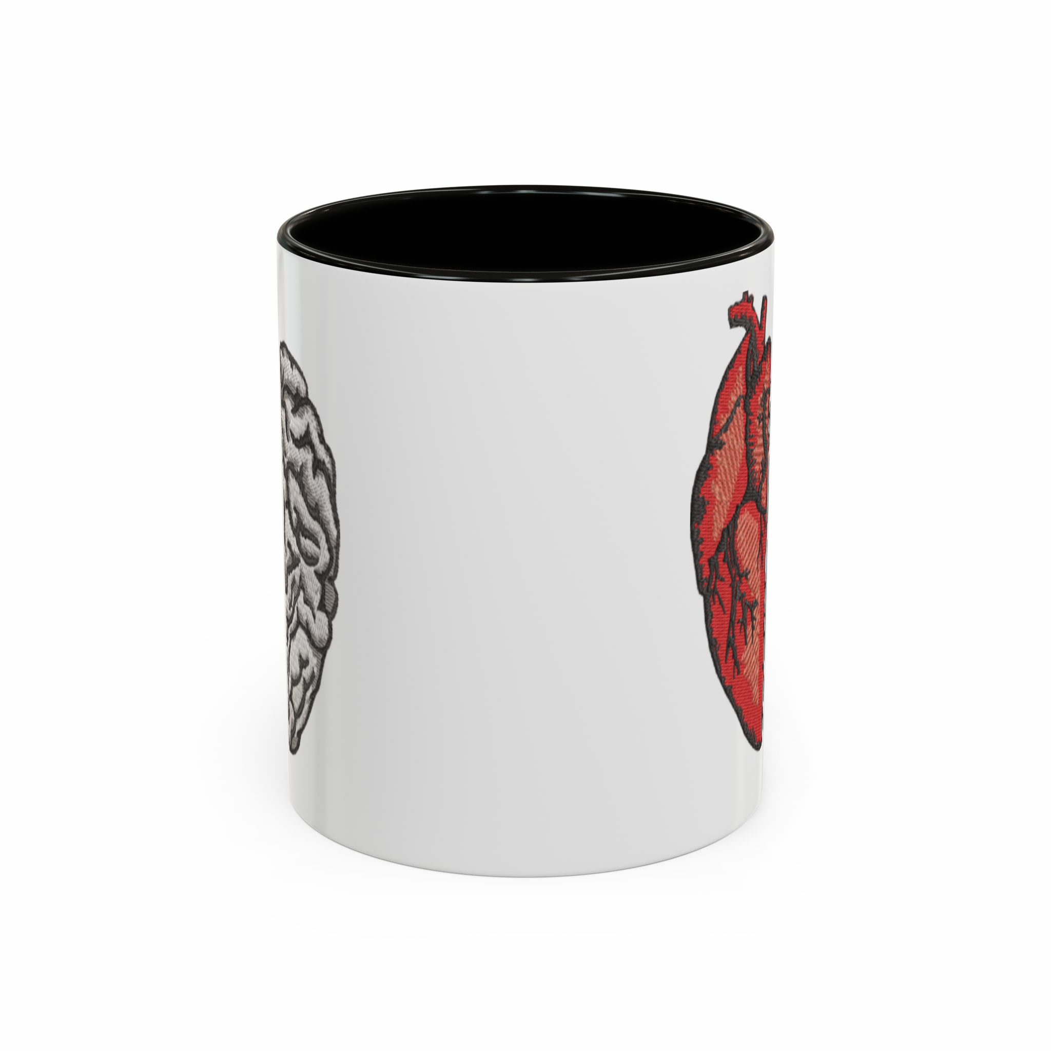 ماگ طرح قلب و مغزنمای روبرو - رنگ مشکی0