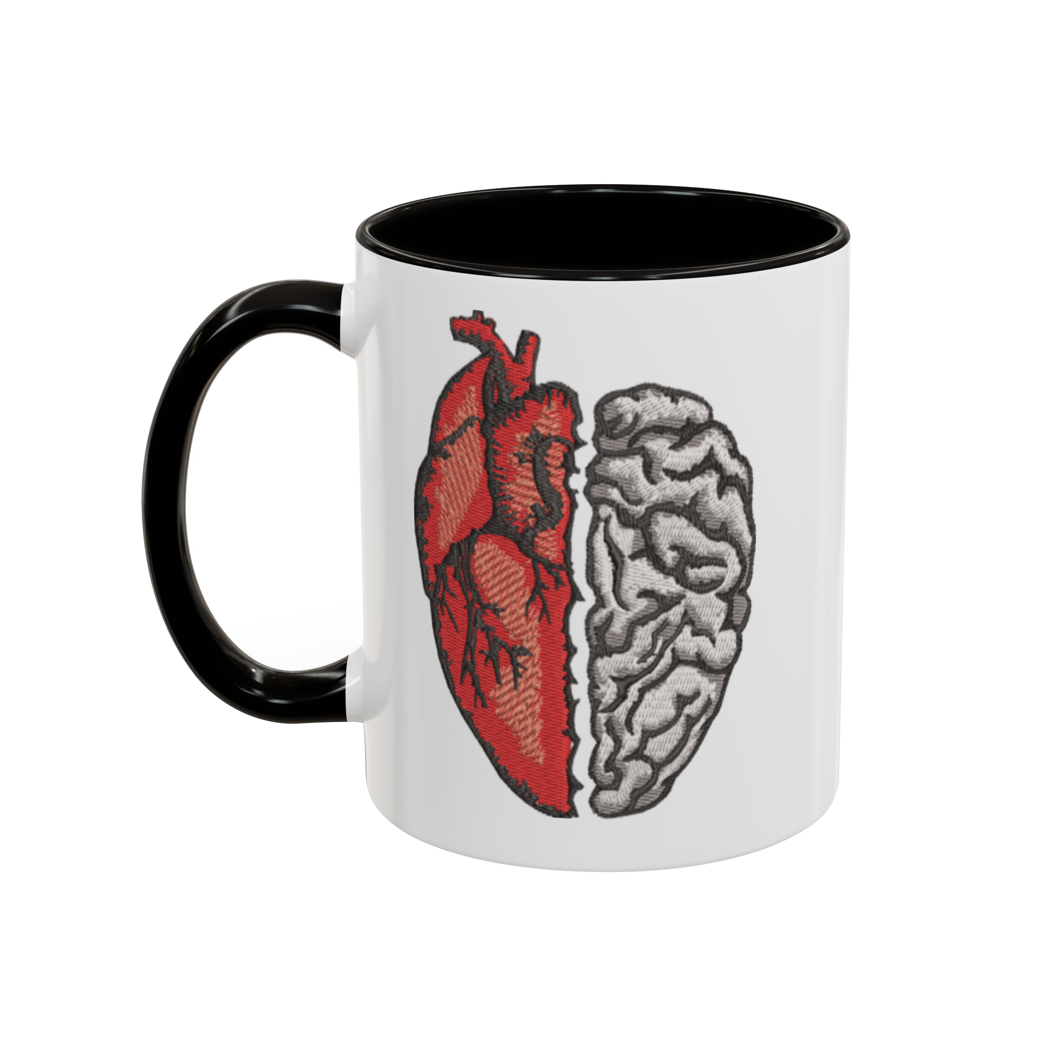 ماگ طرح قلب و مغزنمای چپ - رنگ مشکی4