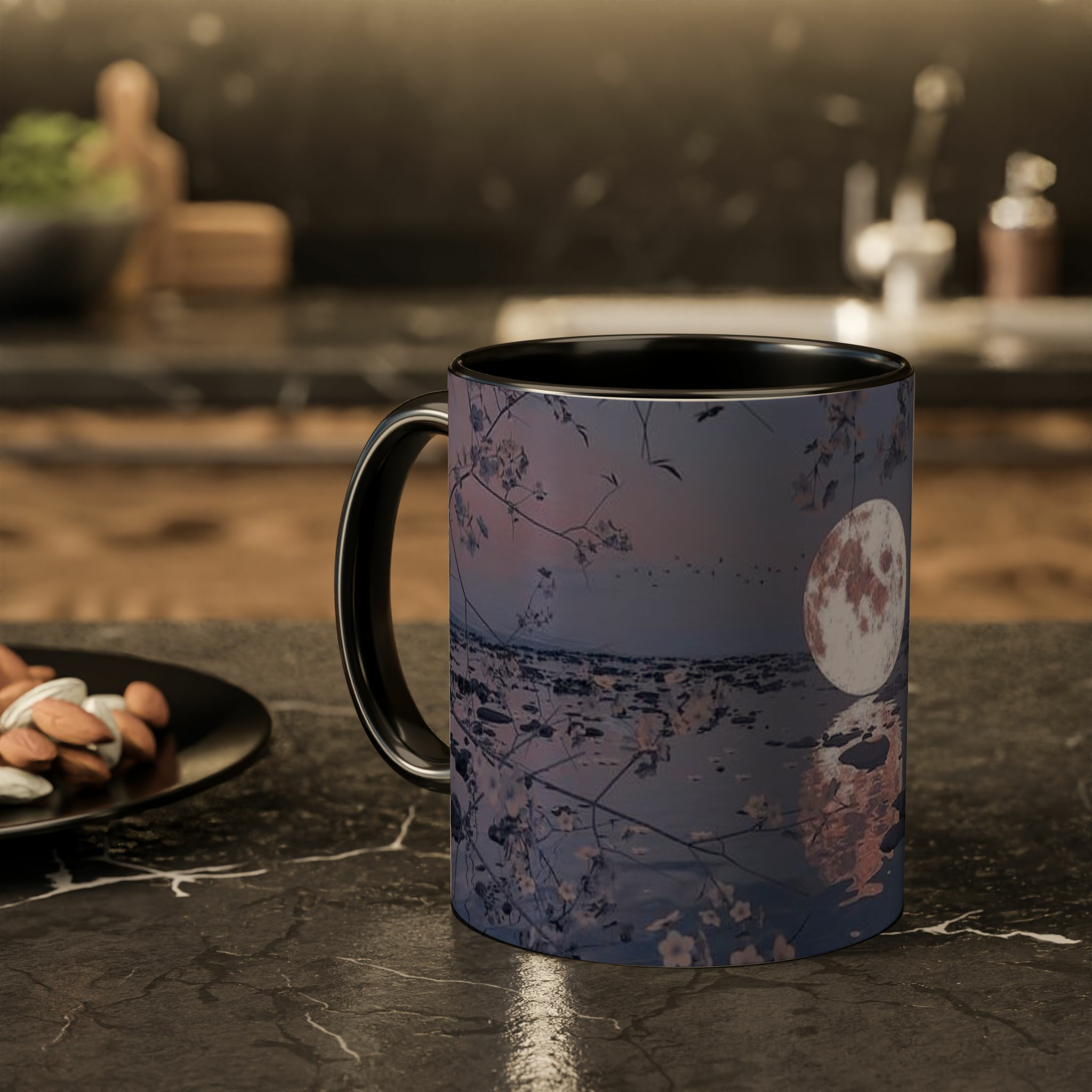 ماگ طرح ماهزمینه ۲ - رنگ مشکی4