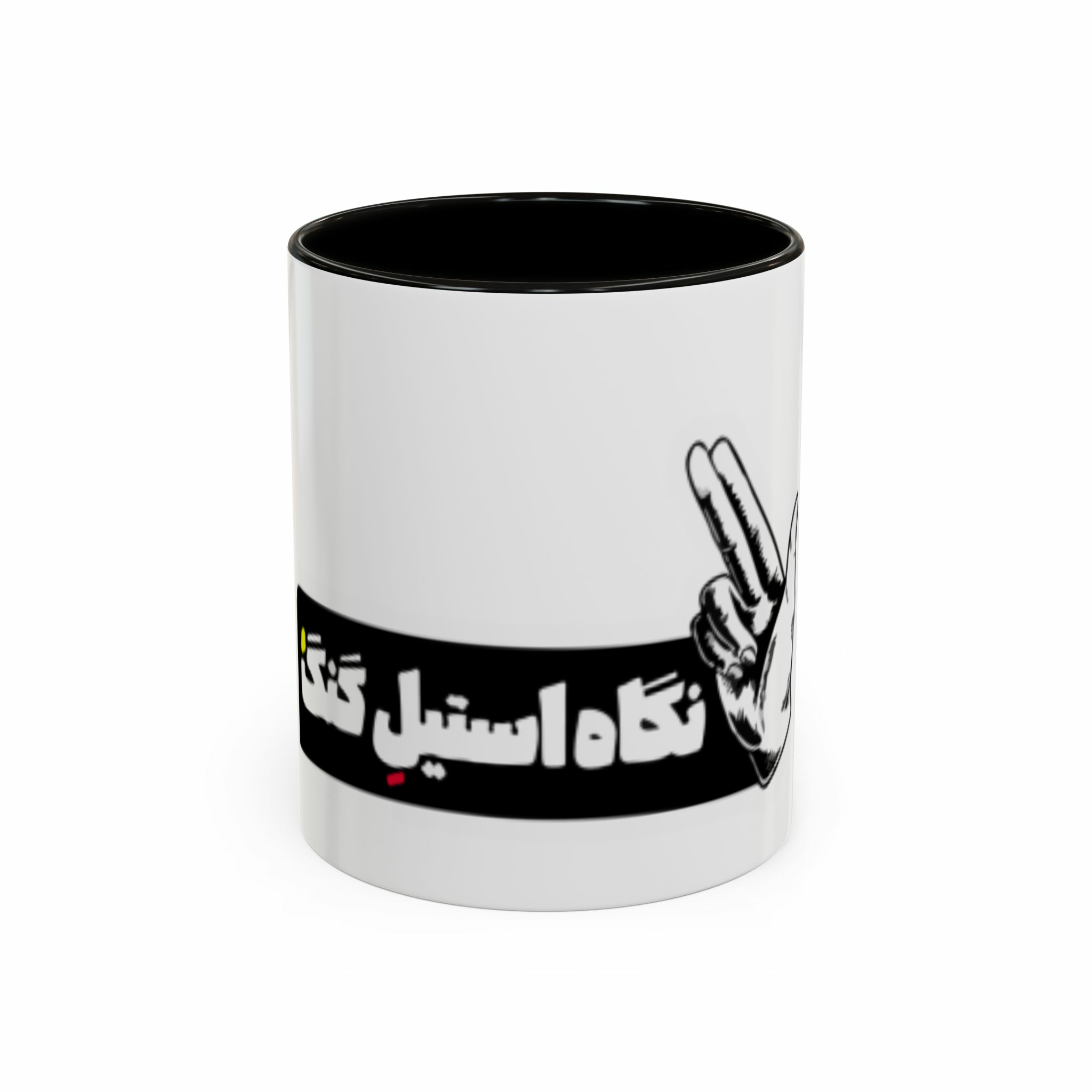 ماگ طرح دارنمای روبرو - رنگ مشکی2