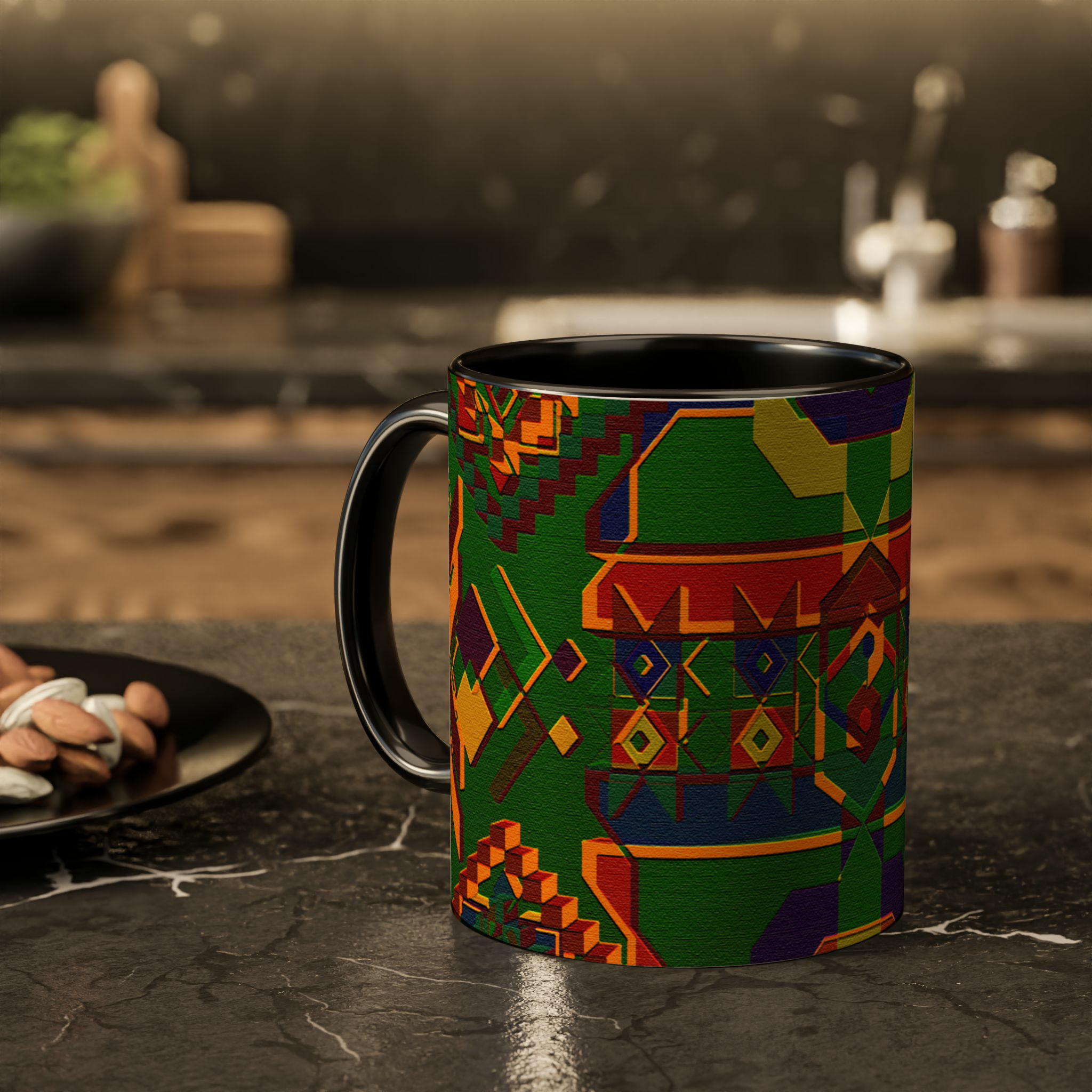ماگ بیسیک دسته رنگیزمینه ۲ - رنگ مشکی1