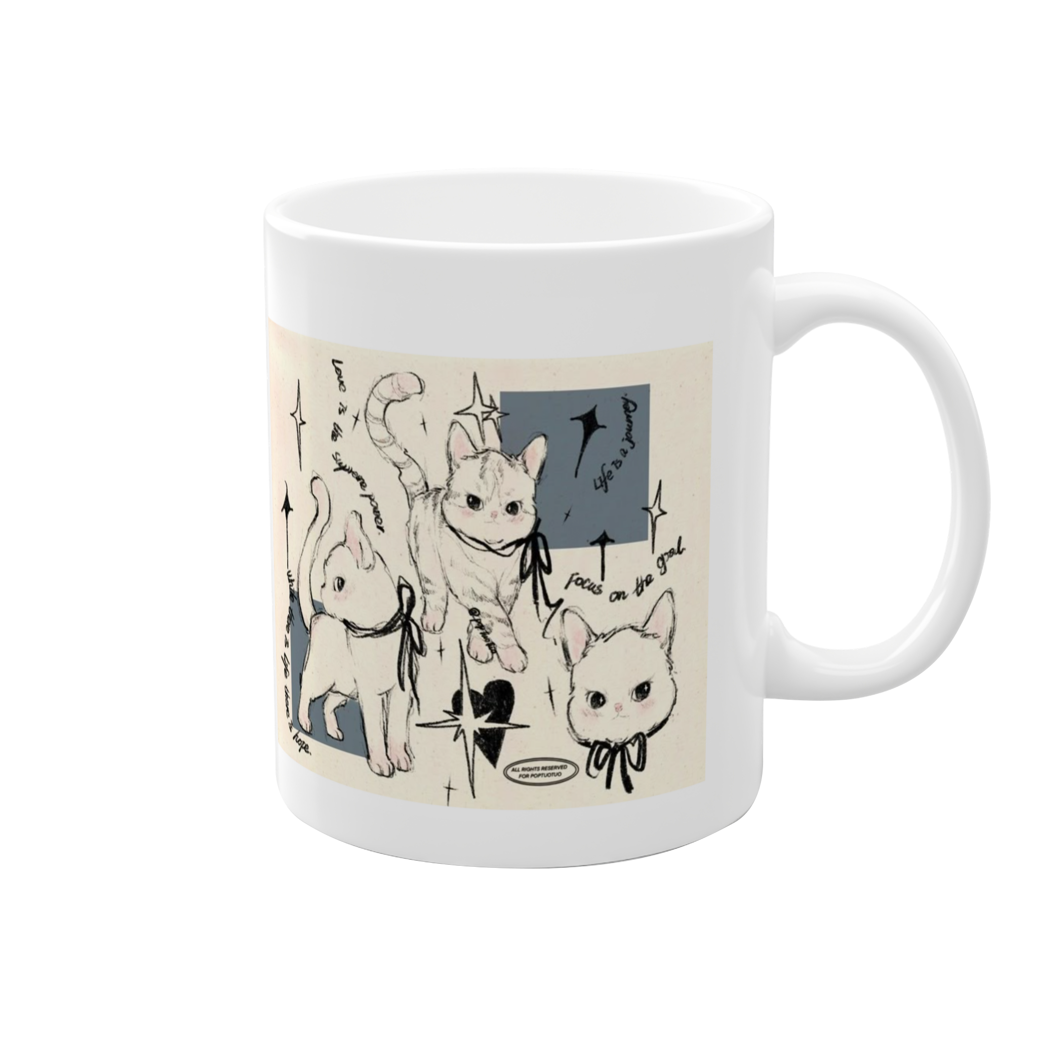 ماگ  meow catنمای راست