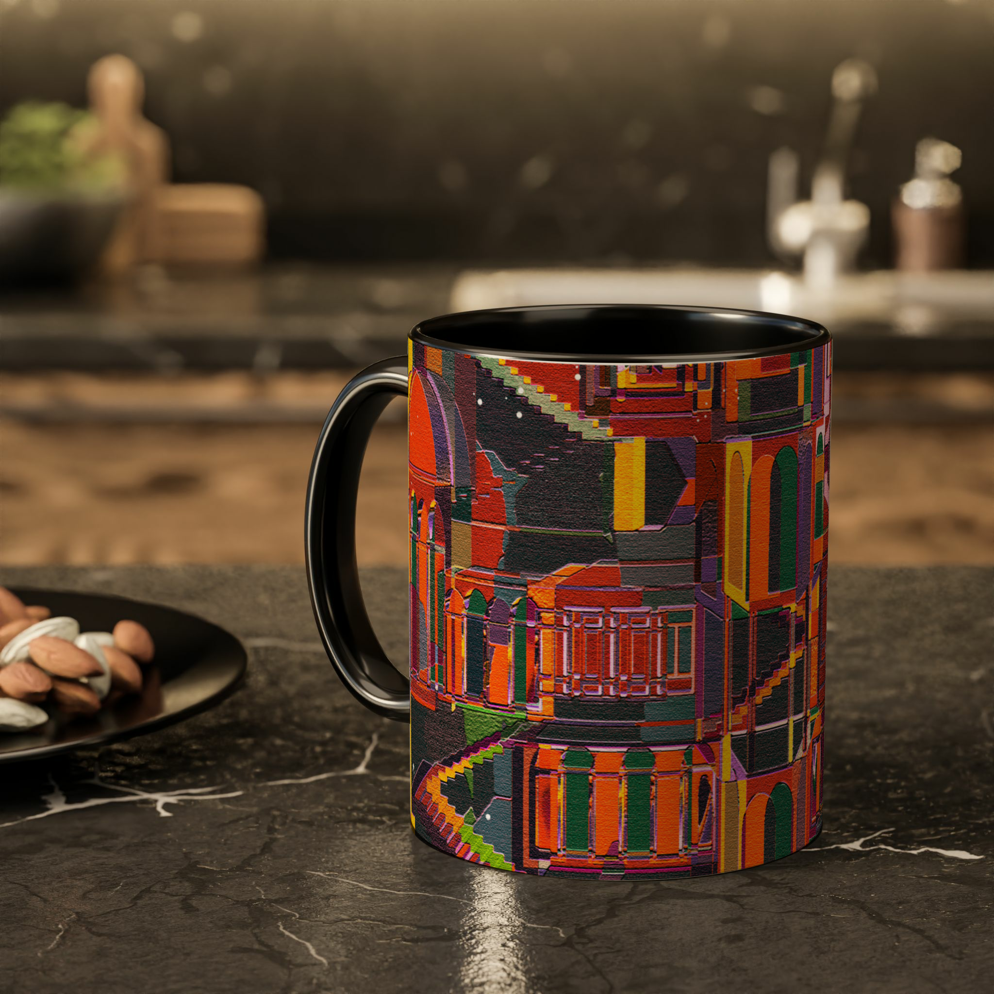 ماگ بیسیک دسته رنگیزمینه ۲ - رنگ مشکی2