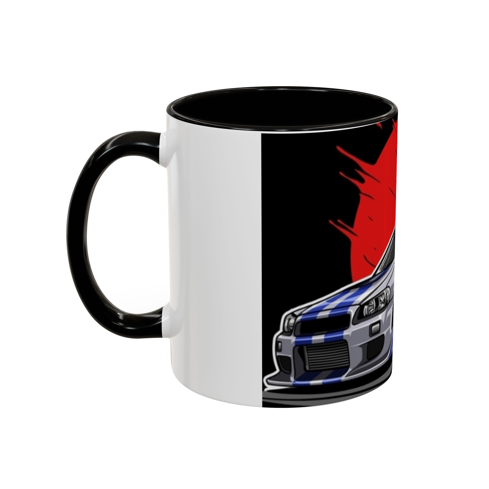 ماگ طرح nissan gtr r34نمای چپ - رنگ مشکی3