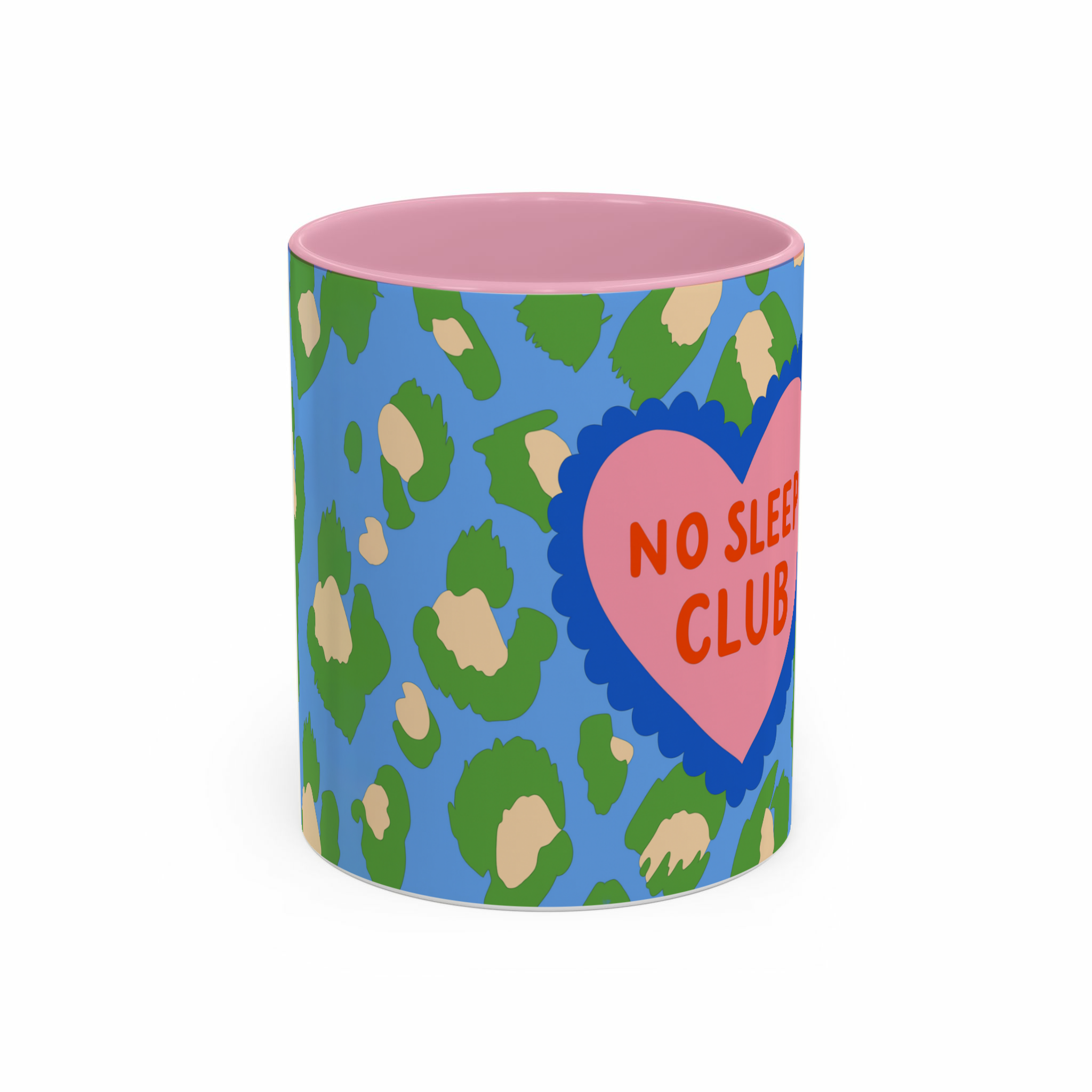 ماگ NO SLEEP CLUbنمای روبرو - رنگ صورتی3