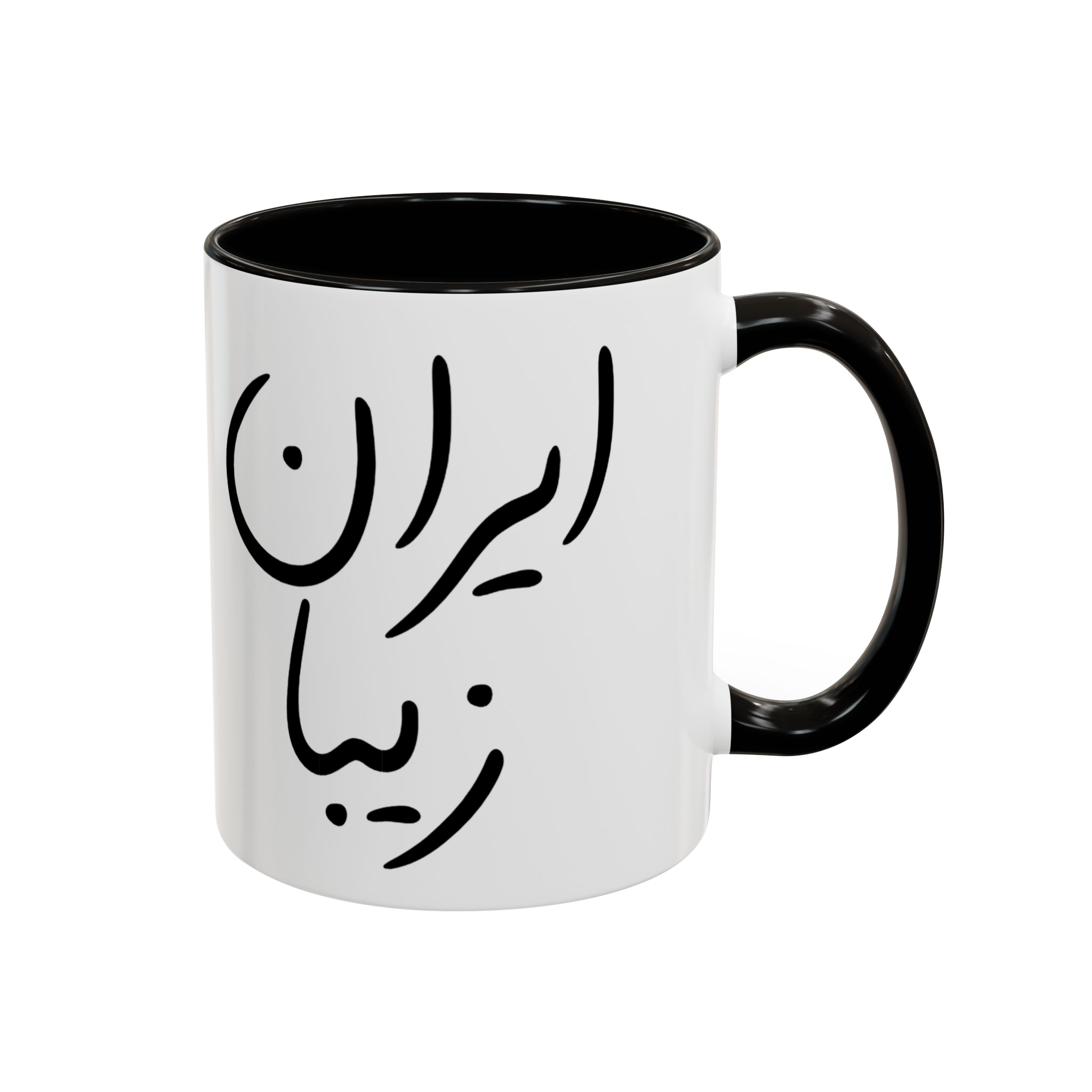 ماگ با طرح نقشه ایراننمای راست - رنگ مشکی