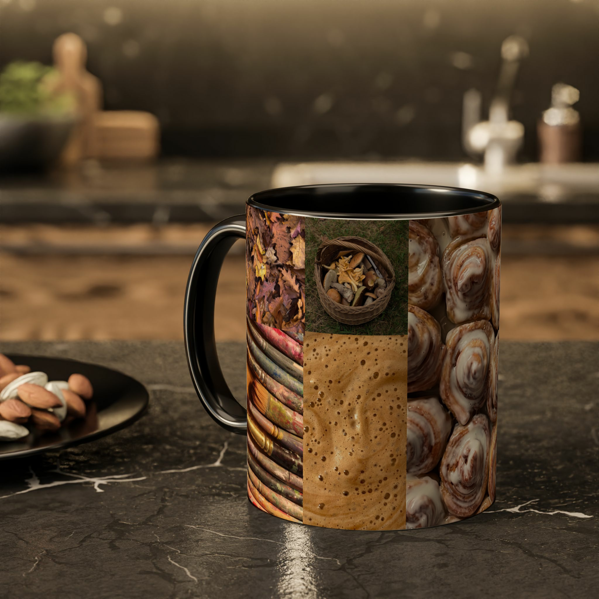 ☕ماگ طرح پاییزی🍁زمینه ۲ - رنگ مشکی2