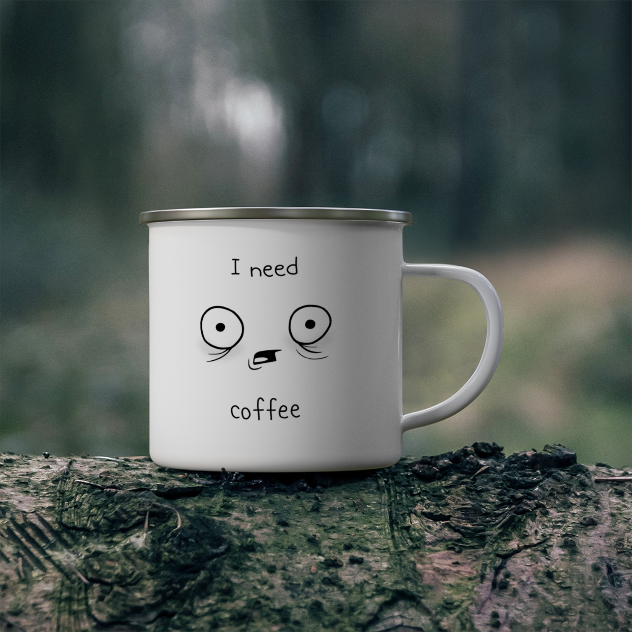 ماگ استیل مدل I Need Coffeeنمای راست ۲4