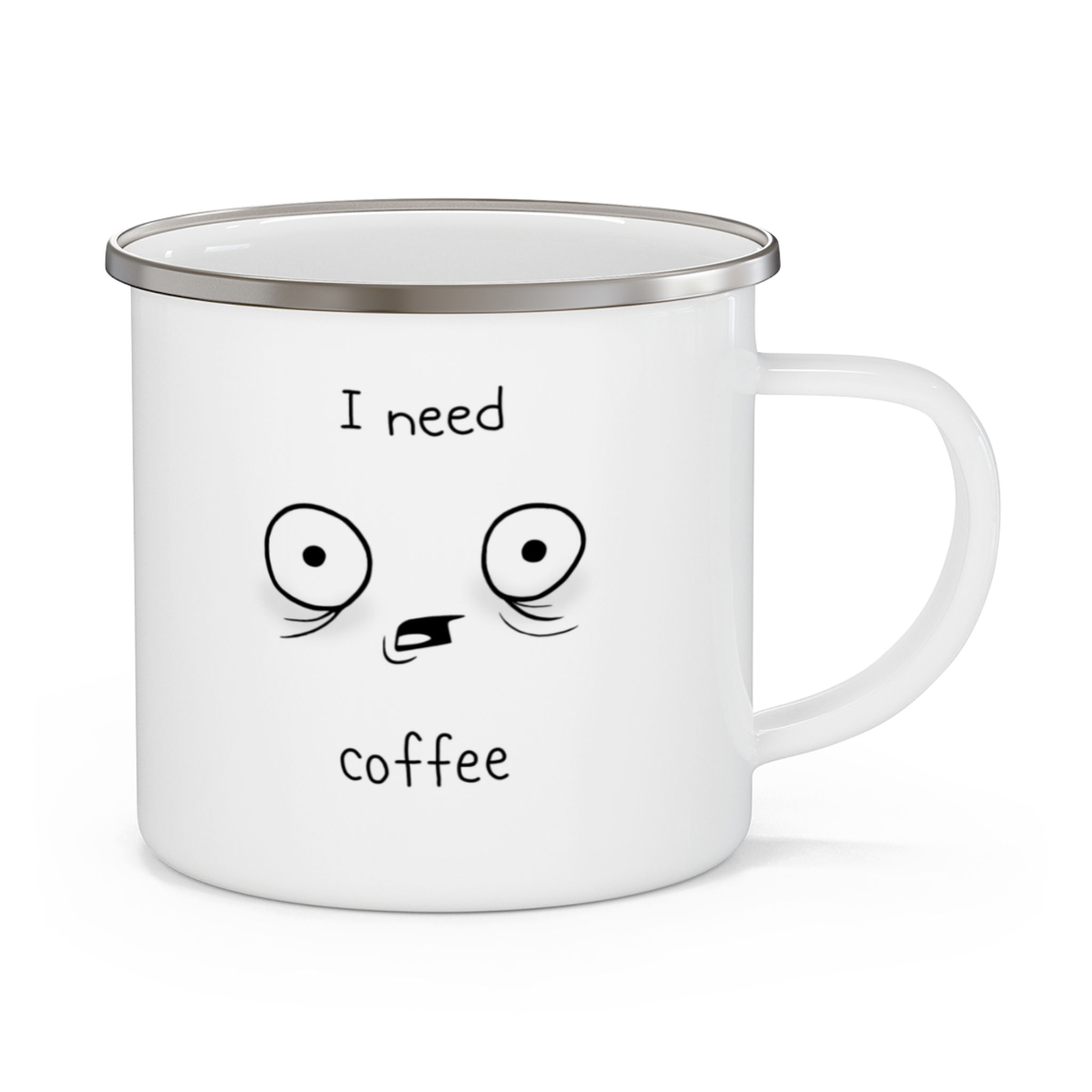 ماگ استیل مدل I Need Coffeeنمای راست ۱2