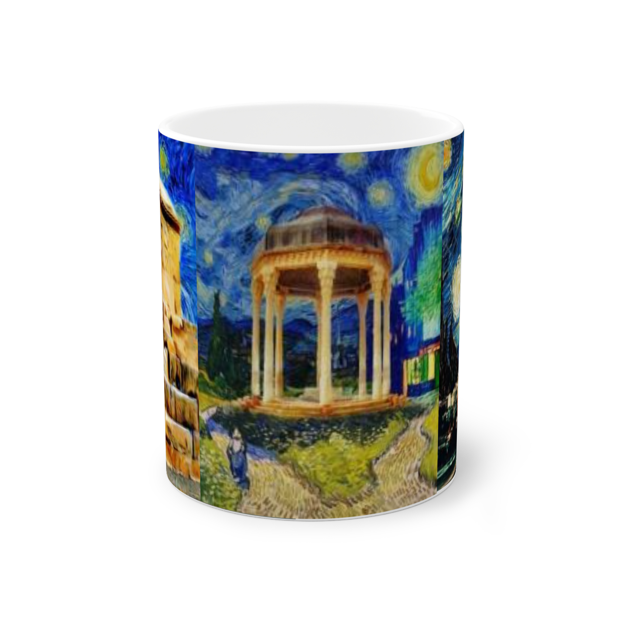 ماگ طرح شب پر ستارهنمای روبرو