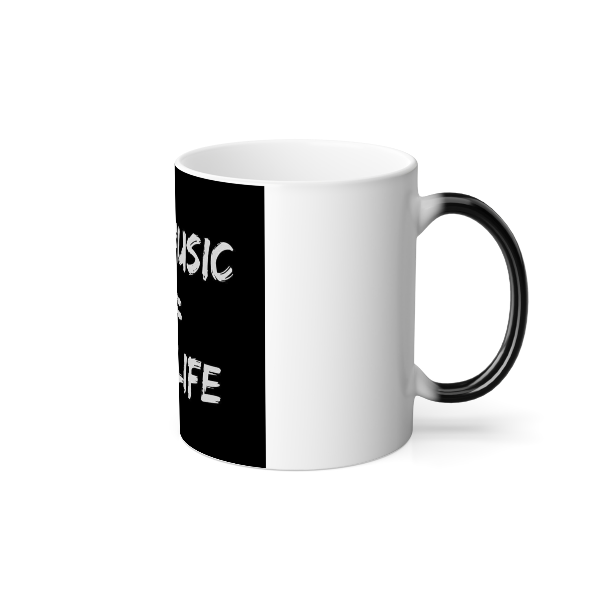 ماگ طرح *no music =no life*نمای راست - رنگ سفید2