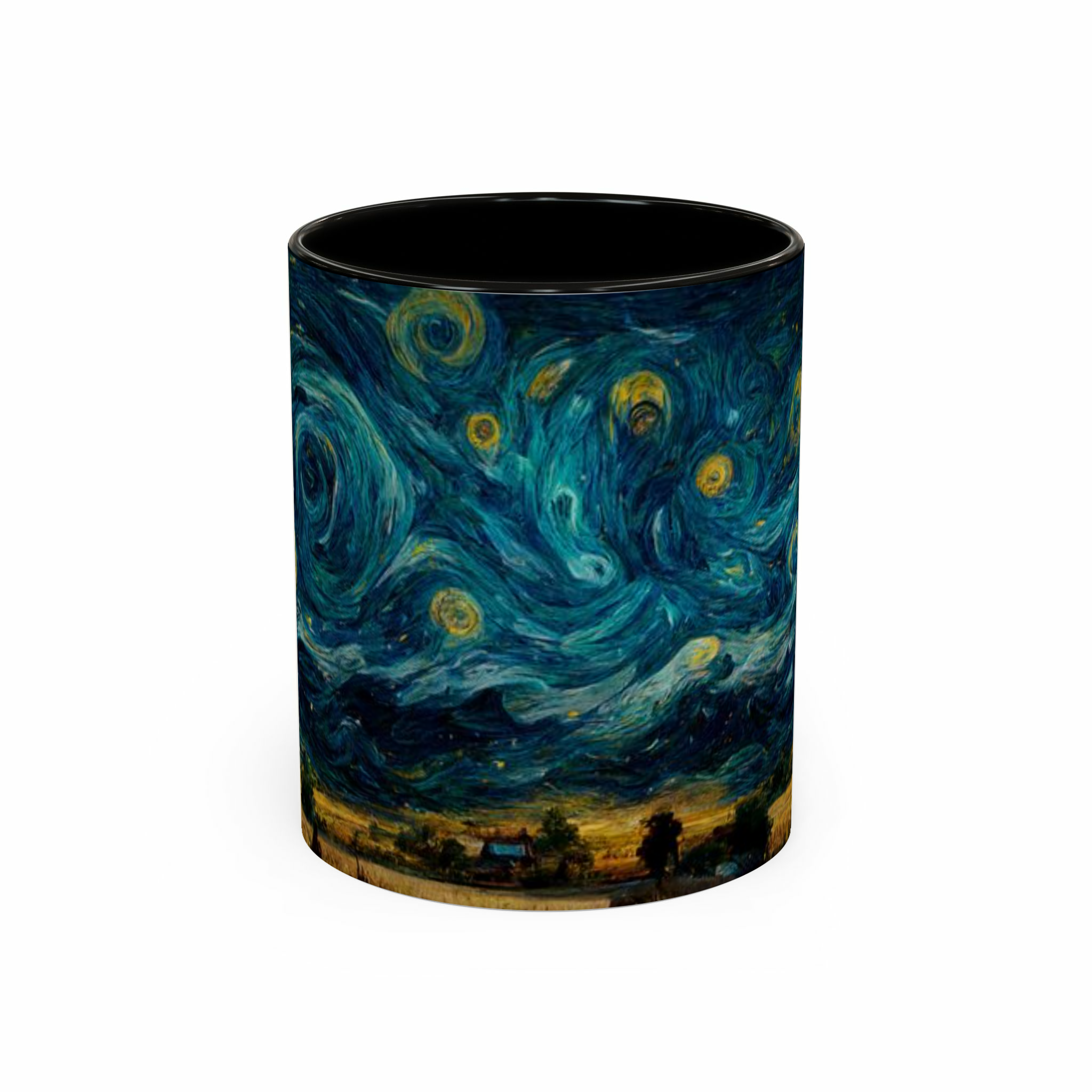 ماگ طرح آسمان شب ونگوکنمای روبرو - رنگ مشکی2