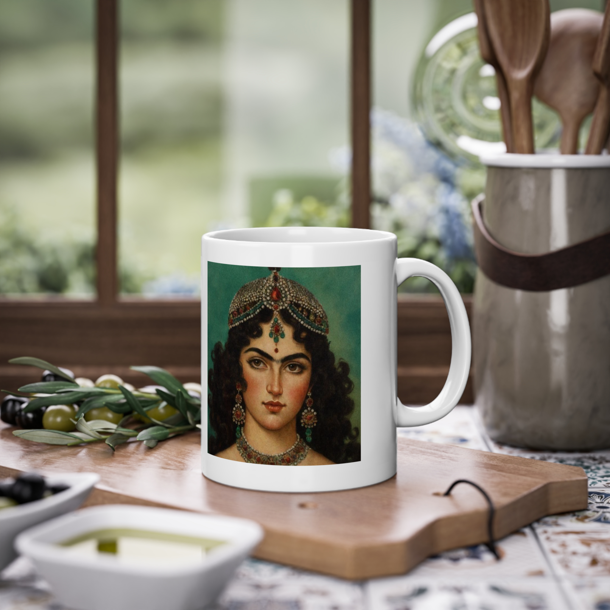 ماگ با طرح زن ایرانی Persian womanزمینه ۱1
